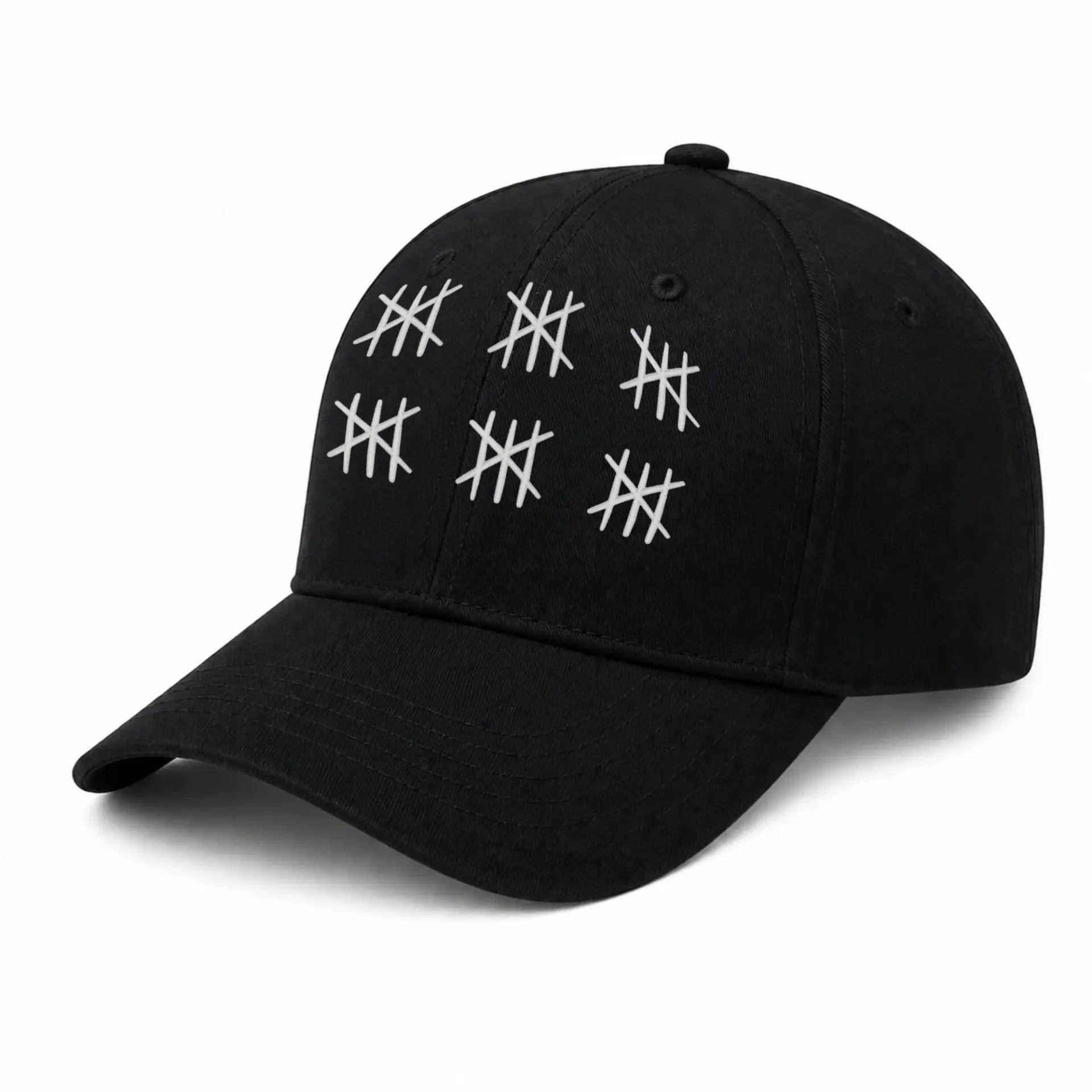 Baseball Cap with Tally Mark Design Casual Outdoor Sun Protection Hat