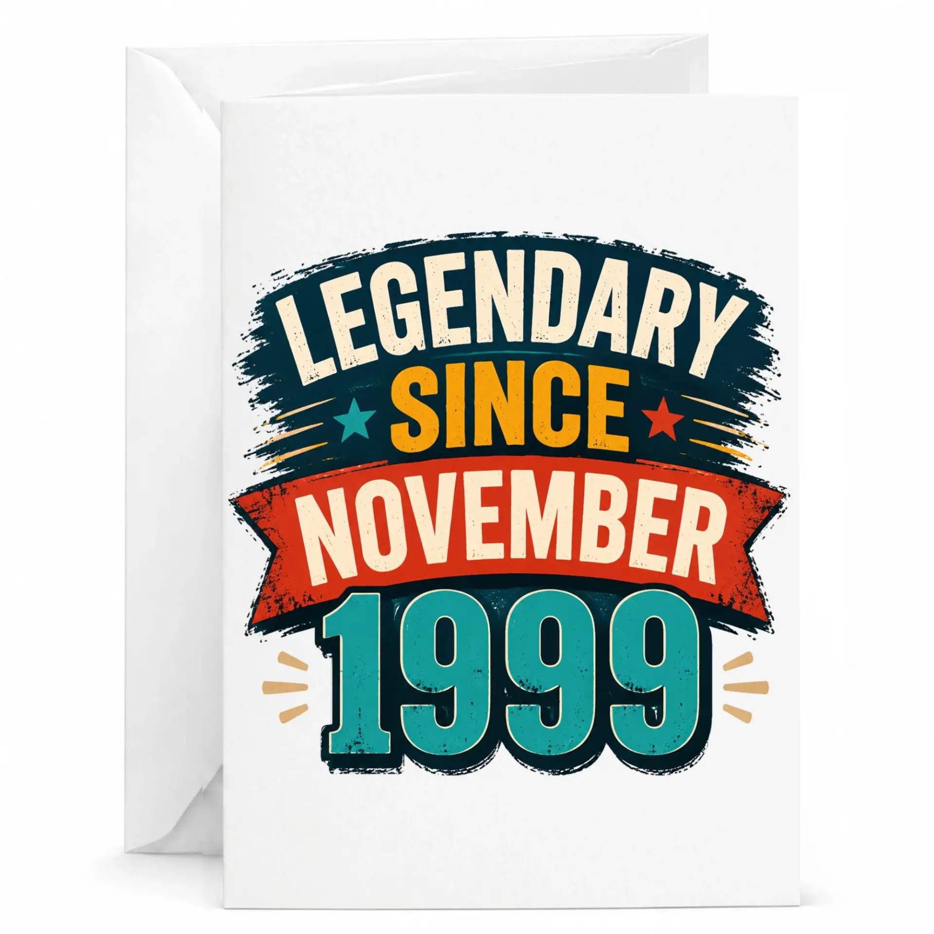 Birthday Card Legendary Since November 1999 Vintage Style Design Premium Greeting Card for Milestone Celebration
