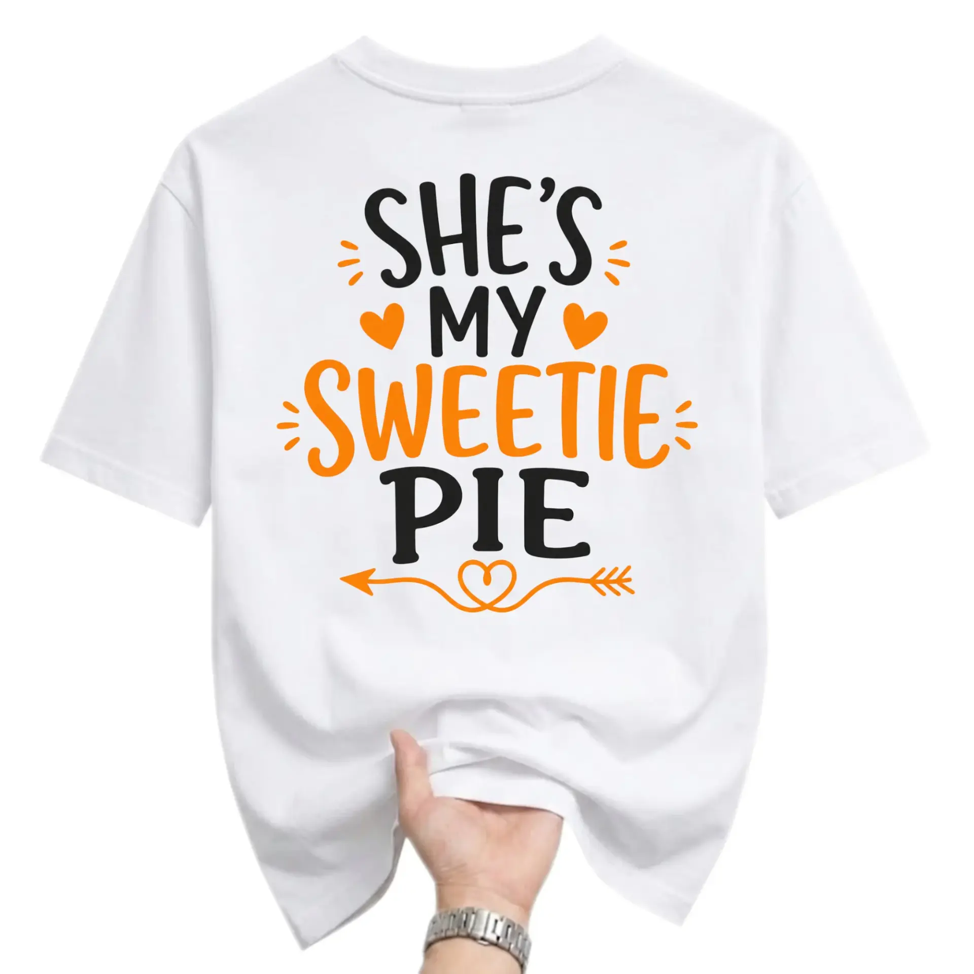 Funny Shirt She Is My Sweetie Pie Graphic Printed Unisex T-Shirt Casual Cotton Blend Apparel for Everyday Wear