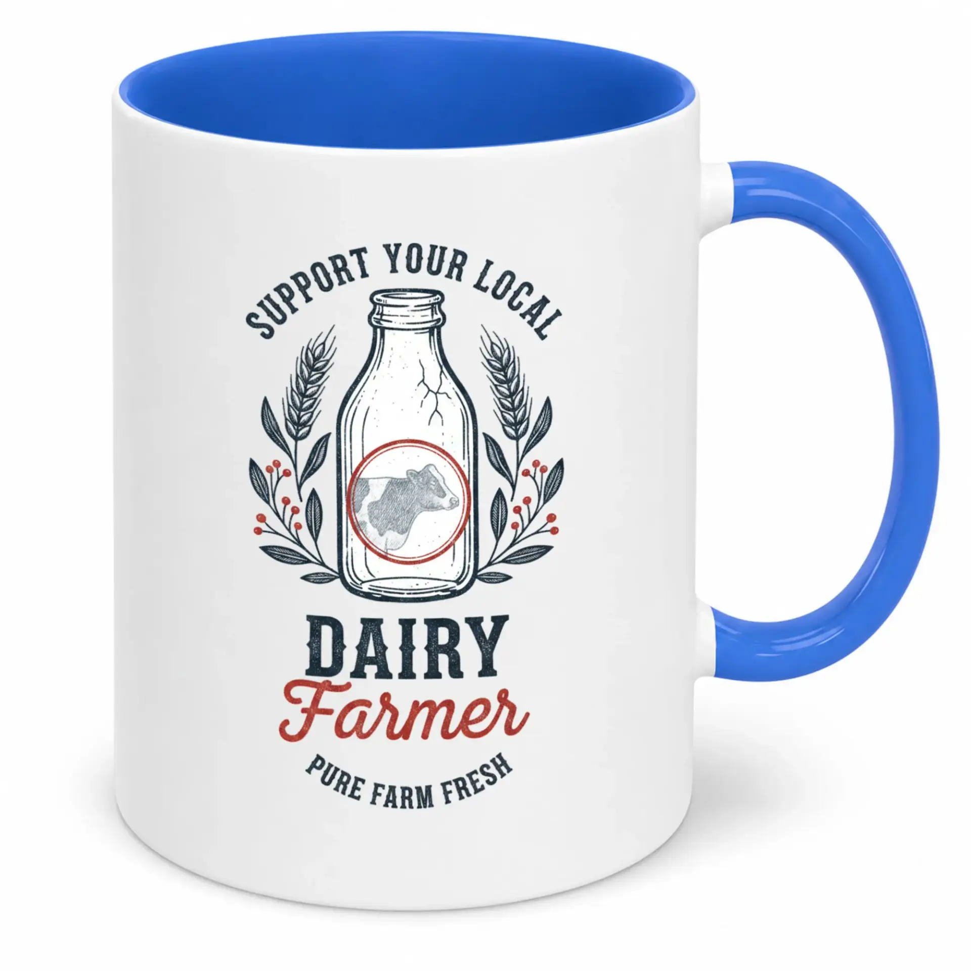 Coffee Mug for Dairy Farmer Support Farm Fresh Milk Bottle Design Ceramic Beverage Cup Unique Gift Agricultural Enthusiasts