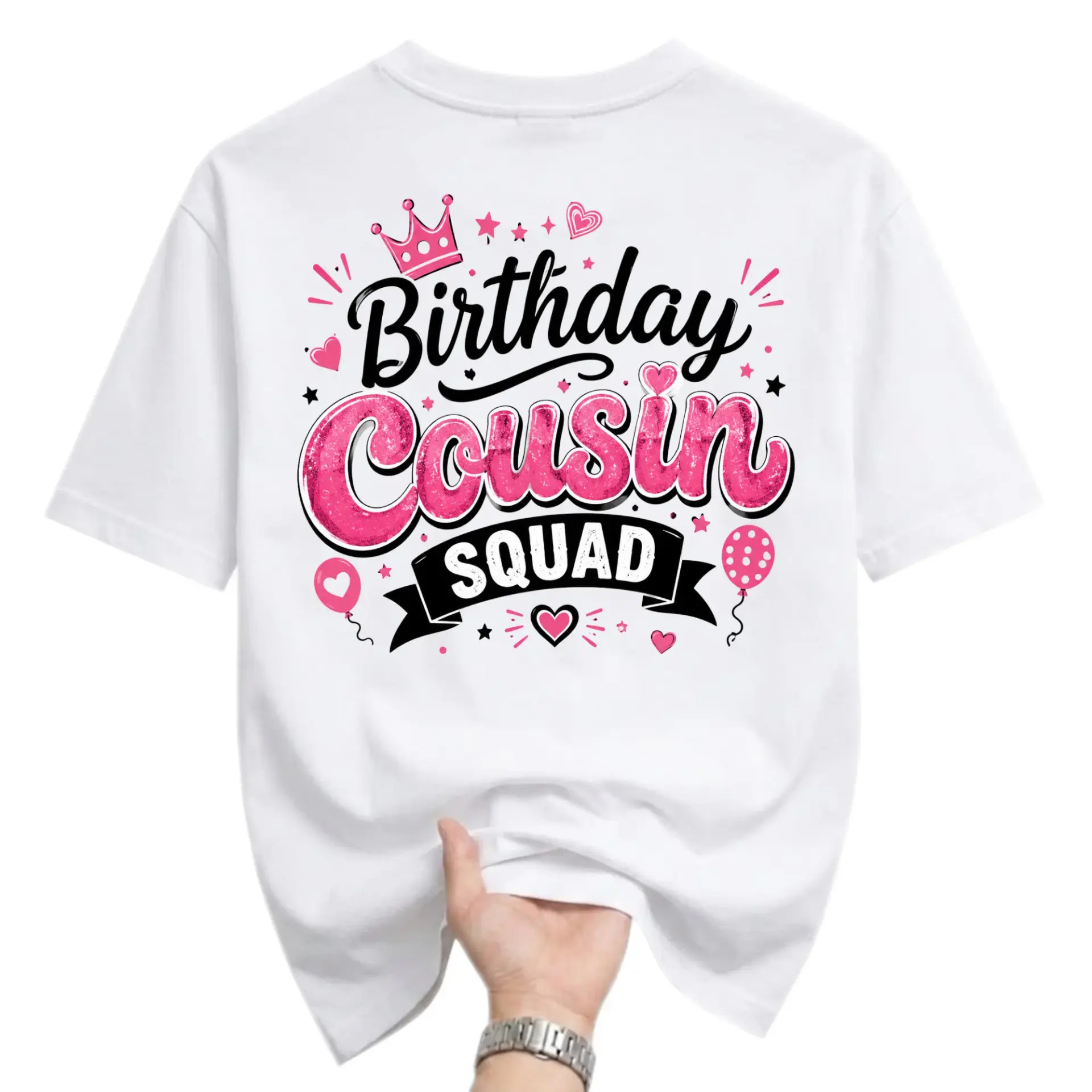 Graphic Tee Birthday Cousin Squad Shirt for Party Celebration Unisex Casual