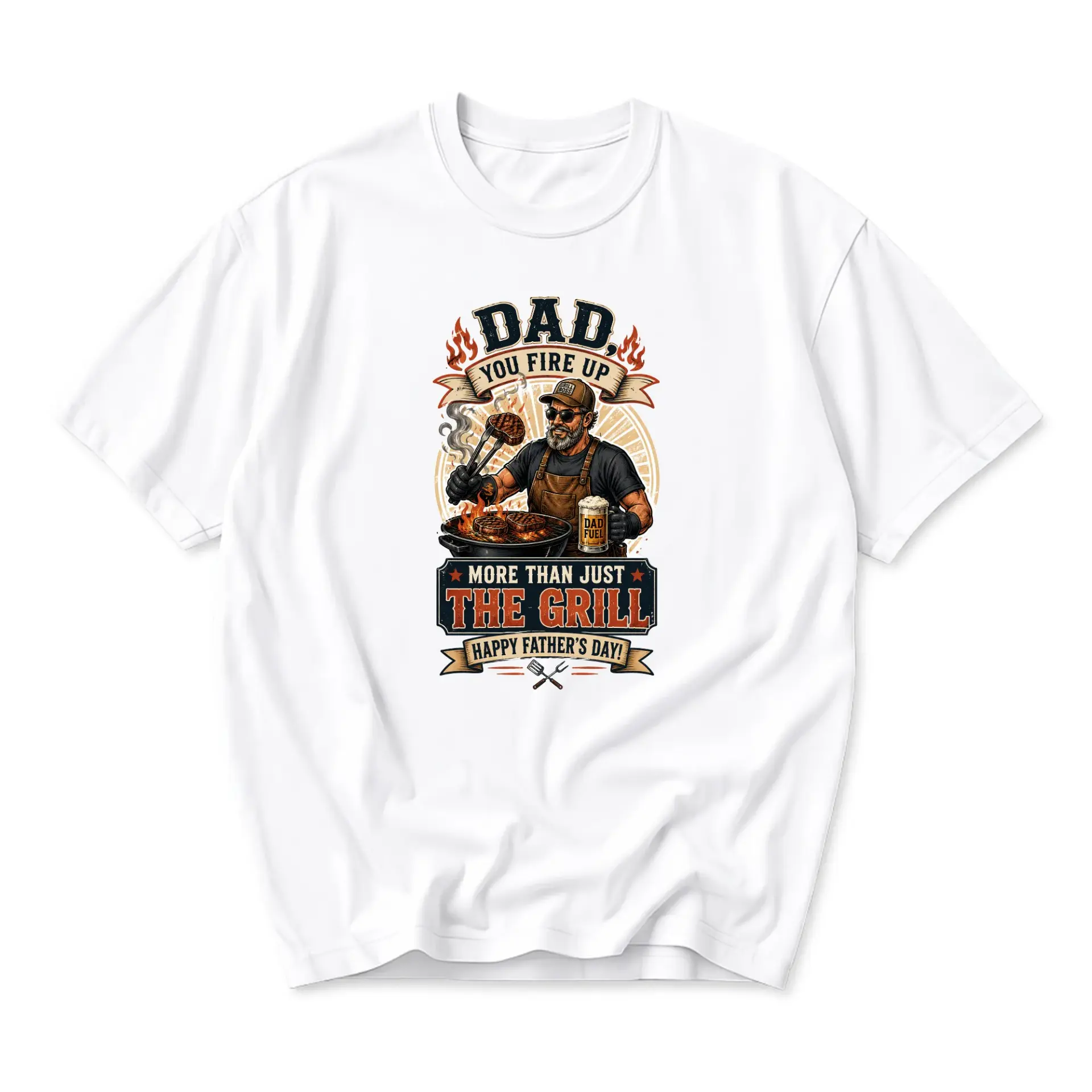 Funny Shirt Dad You up More Than Just the Grill Graphic Tee Casual Unisex Crew Neck Cotton Blend Apparel