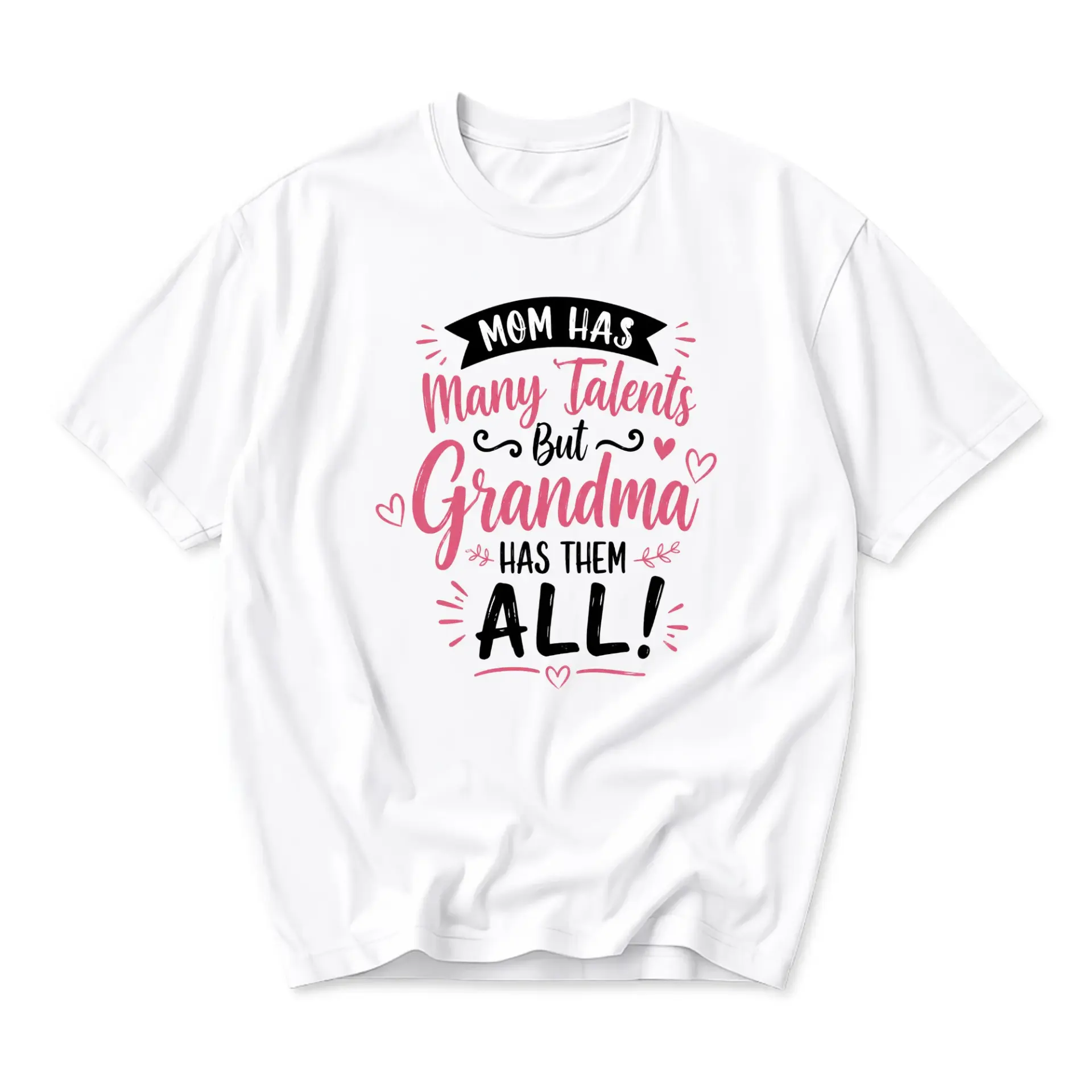 Funny Shirt Grandma Has Them All Graphic Print Short Sleeve Crew Neck