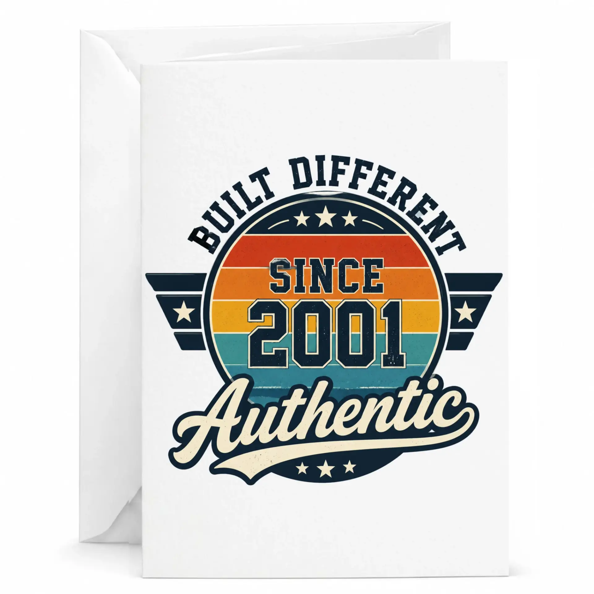 Birthday Greeting Card Built Different Since 2001 Authentic Vintage Style Design for Milestone Celebrations