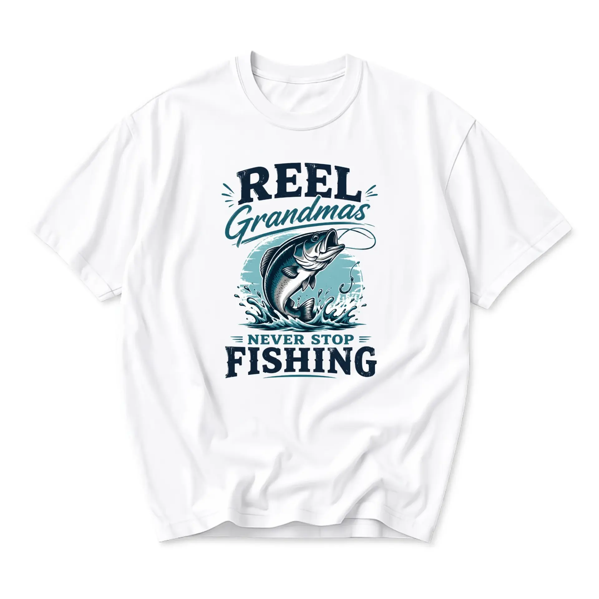 Graphic Tee Reel Grandmas Never Fishing Unisex Crew Neck Casual Everyday