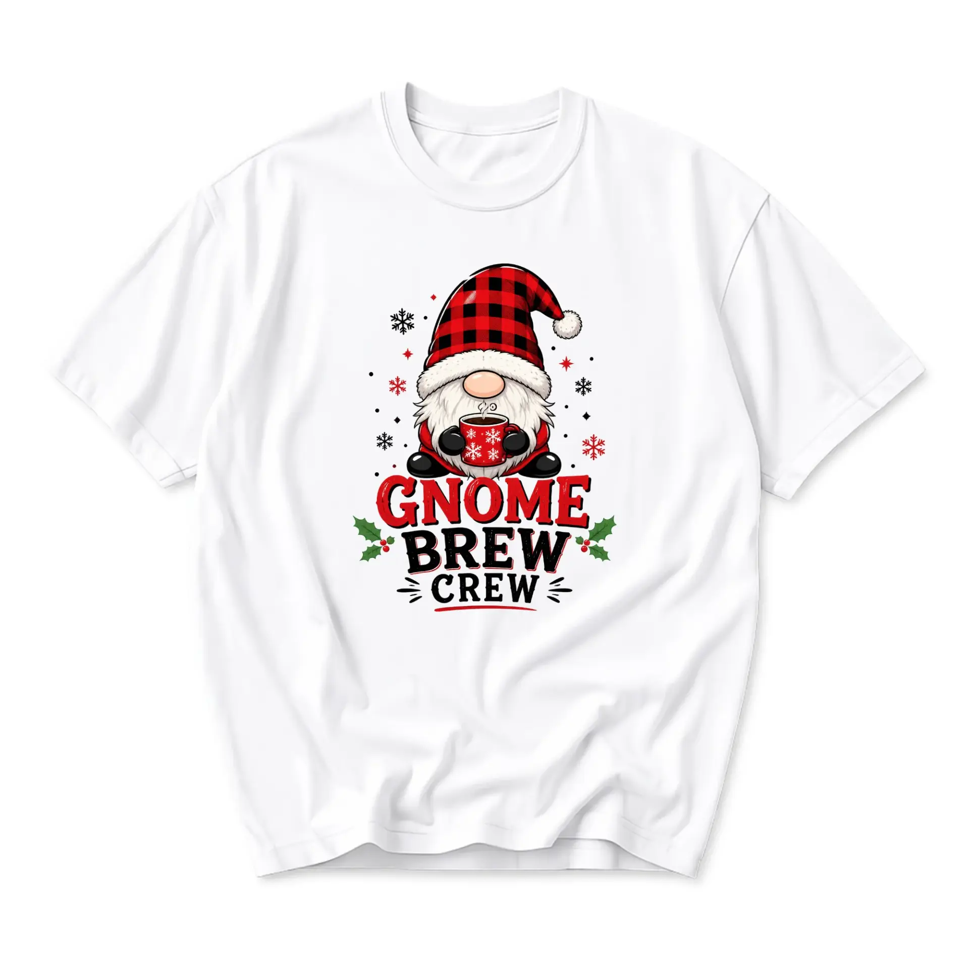 Graphic Tee Gnome Holiday Apparel Unisex Short Sleeve Crew Neck Cotton Blend Casual Everyday Shirt