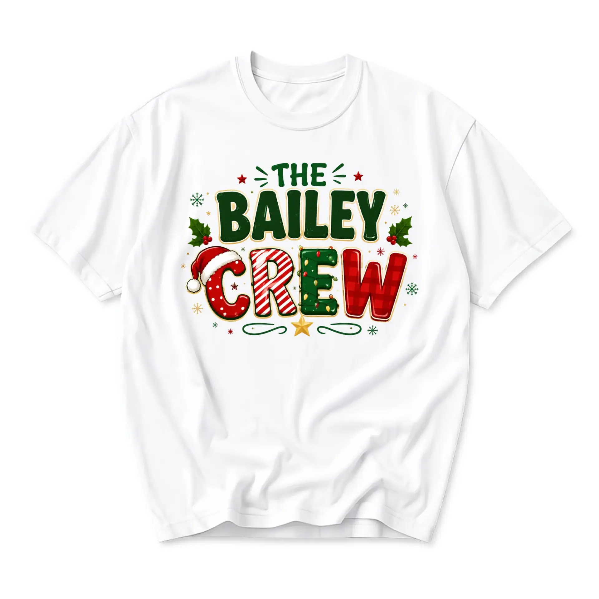 T-shirt the Crew Graphic Tee Holiday Festive Apparel Unisex Casual Short