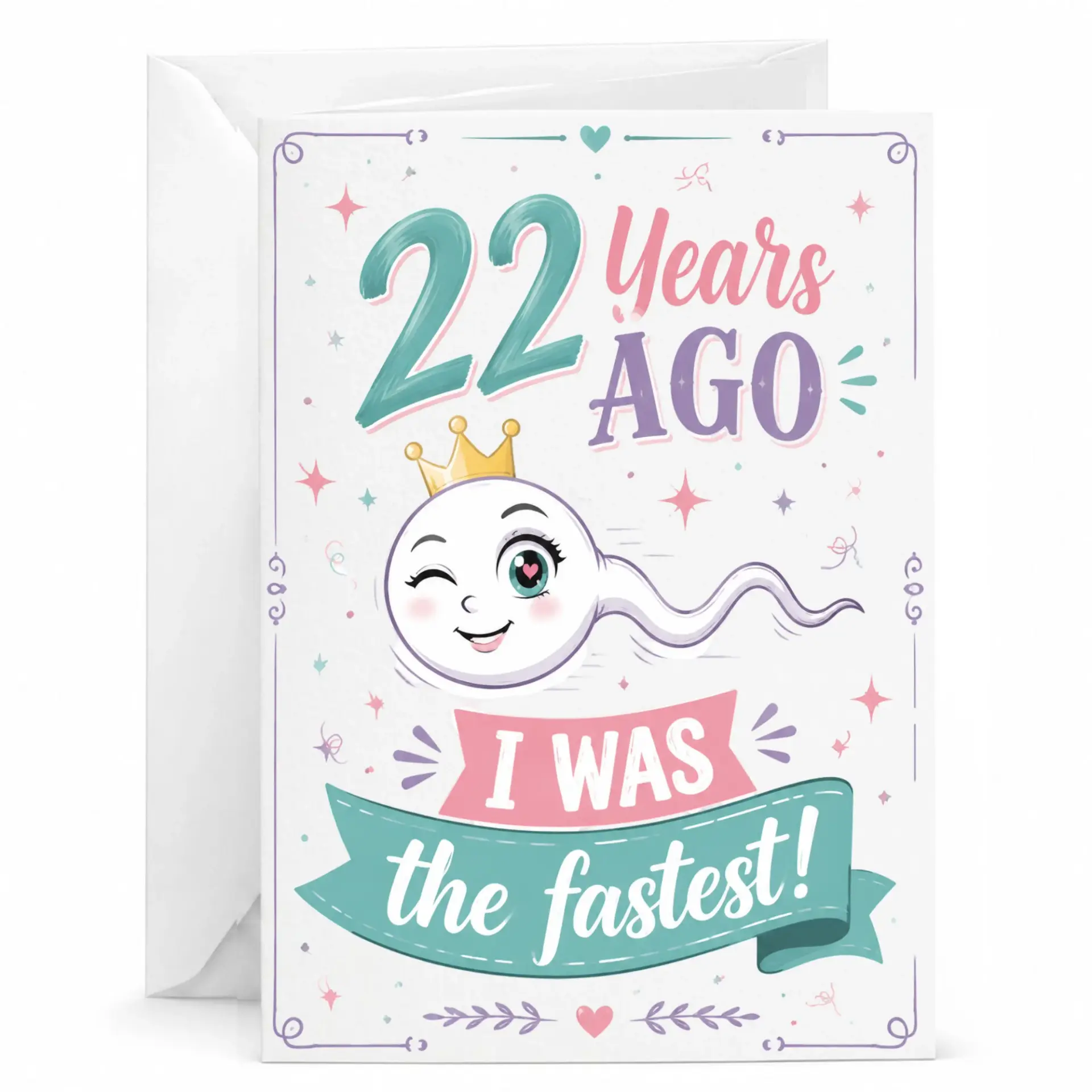 Funny Birthday Card 22 Years Ago I Was the Fastest Humorous Greeting Card for Milestone Birthday Anniversary Celebration