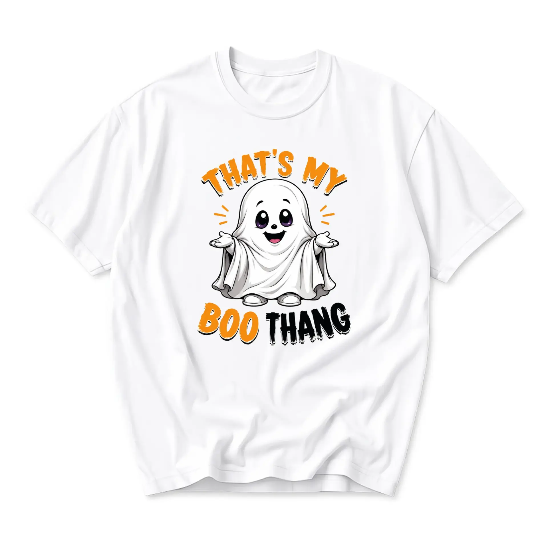 Funny Shirt That's My Boo Thang Ghost Graphic Tee Unisex Casual Crew Neck Apparel for Halloween and Everyday Wear