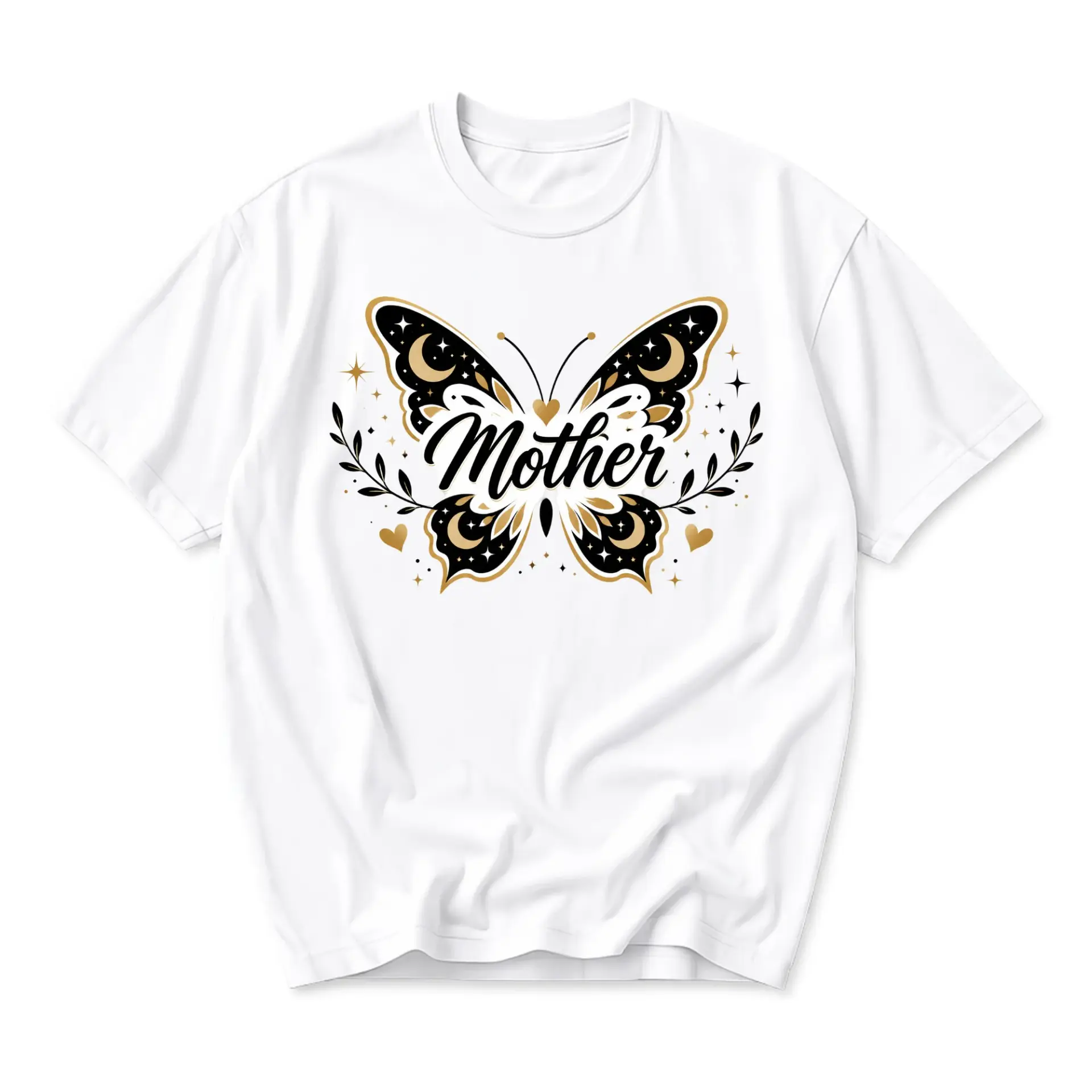 T-shirt Mother Butterfly Graphic Tee Celestial Aesthetic Celestial Nature Inspired Print Casual Unisex Crew Neck