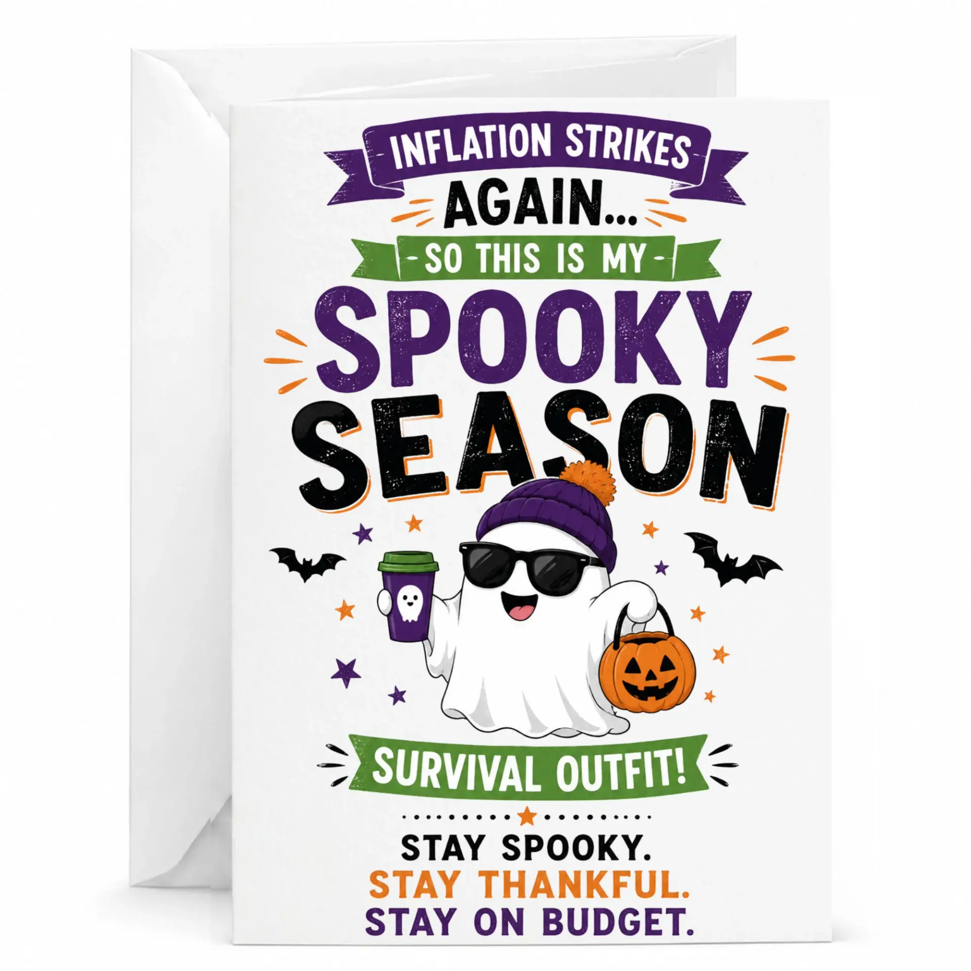 Funny Spooky Season Greeting Card Humorous Halloween Gift Seasonal Note with Envelope