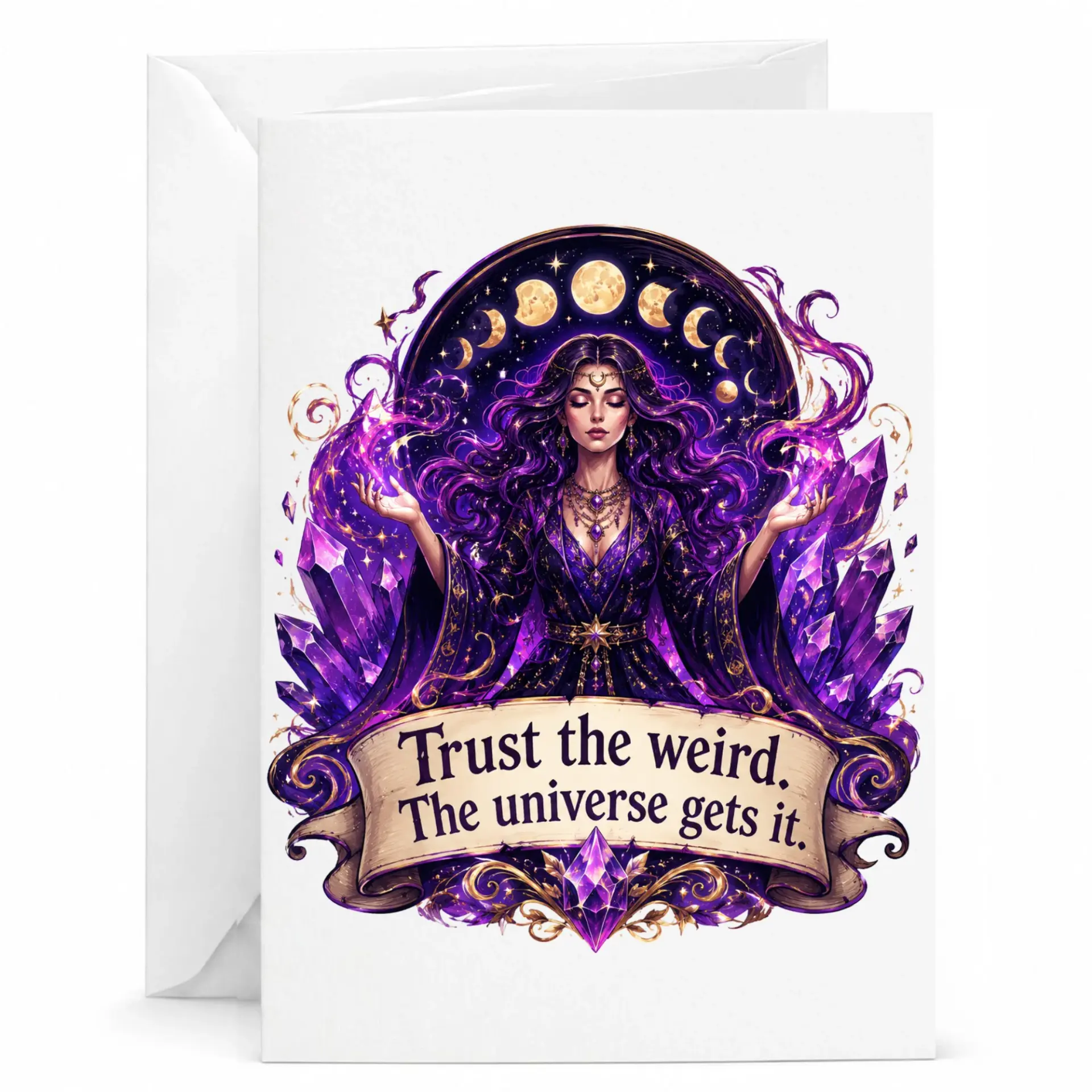 Funny Greeting Card Trust the Gets It Celestial Witchy Art for Friends and Family Members