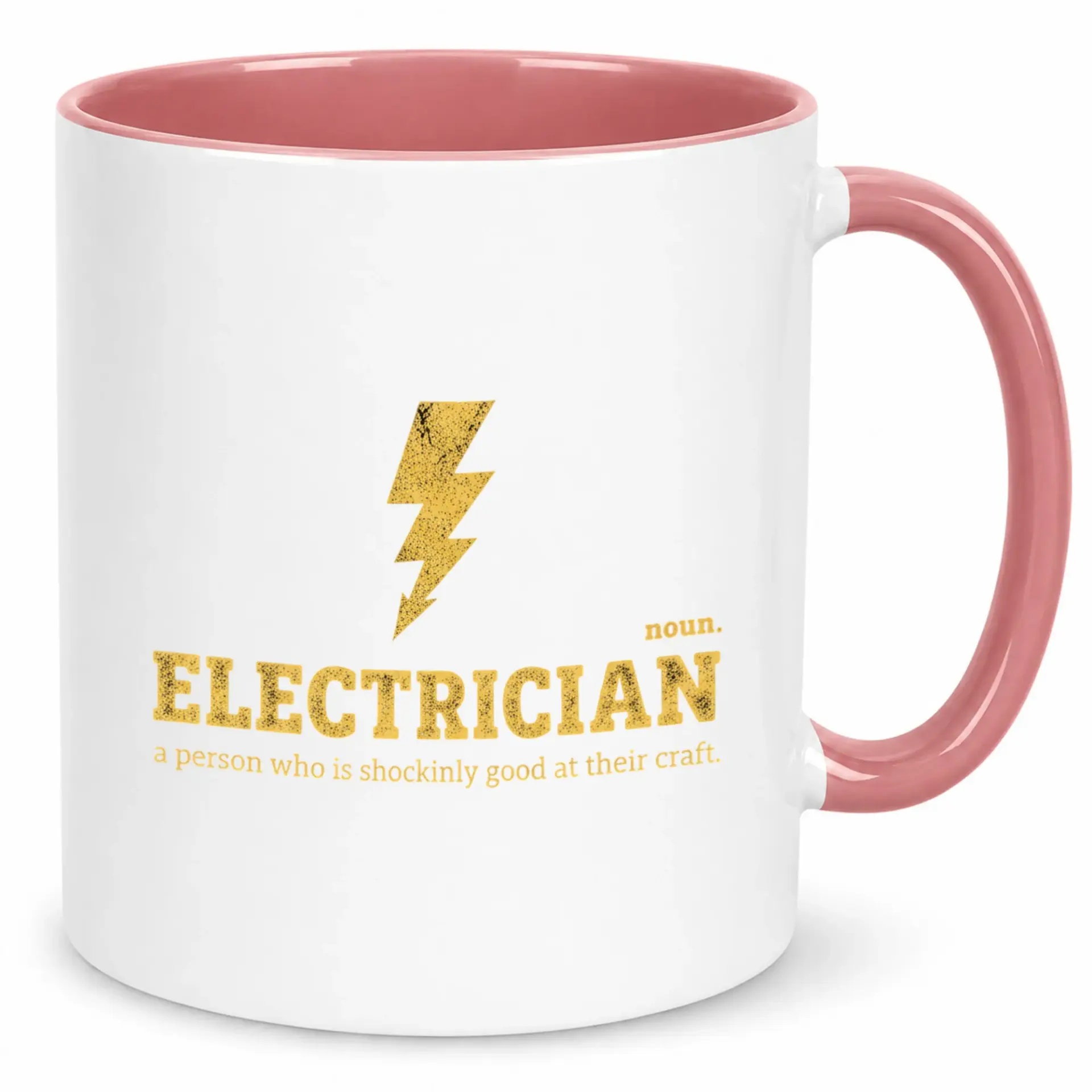 Funny Electrician Definition Coffee Mug for Professionals Humorous Electrical Worker Gift Ceramic Cup with Lightning Design