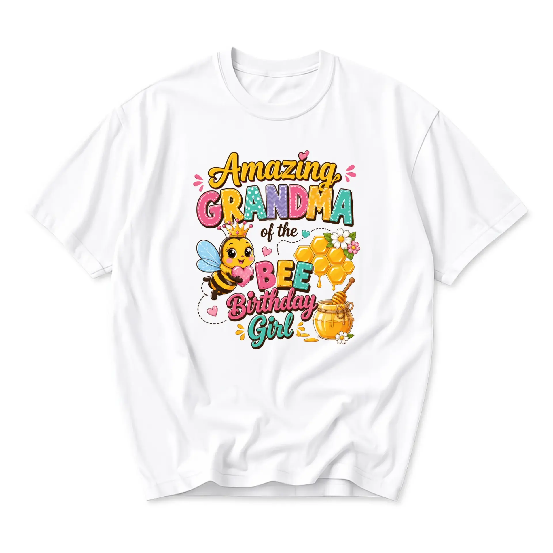 Funny Shirt Amazing Grandma of the Bee Birthday Girl Graphic Tee Cute