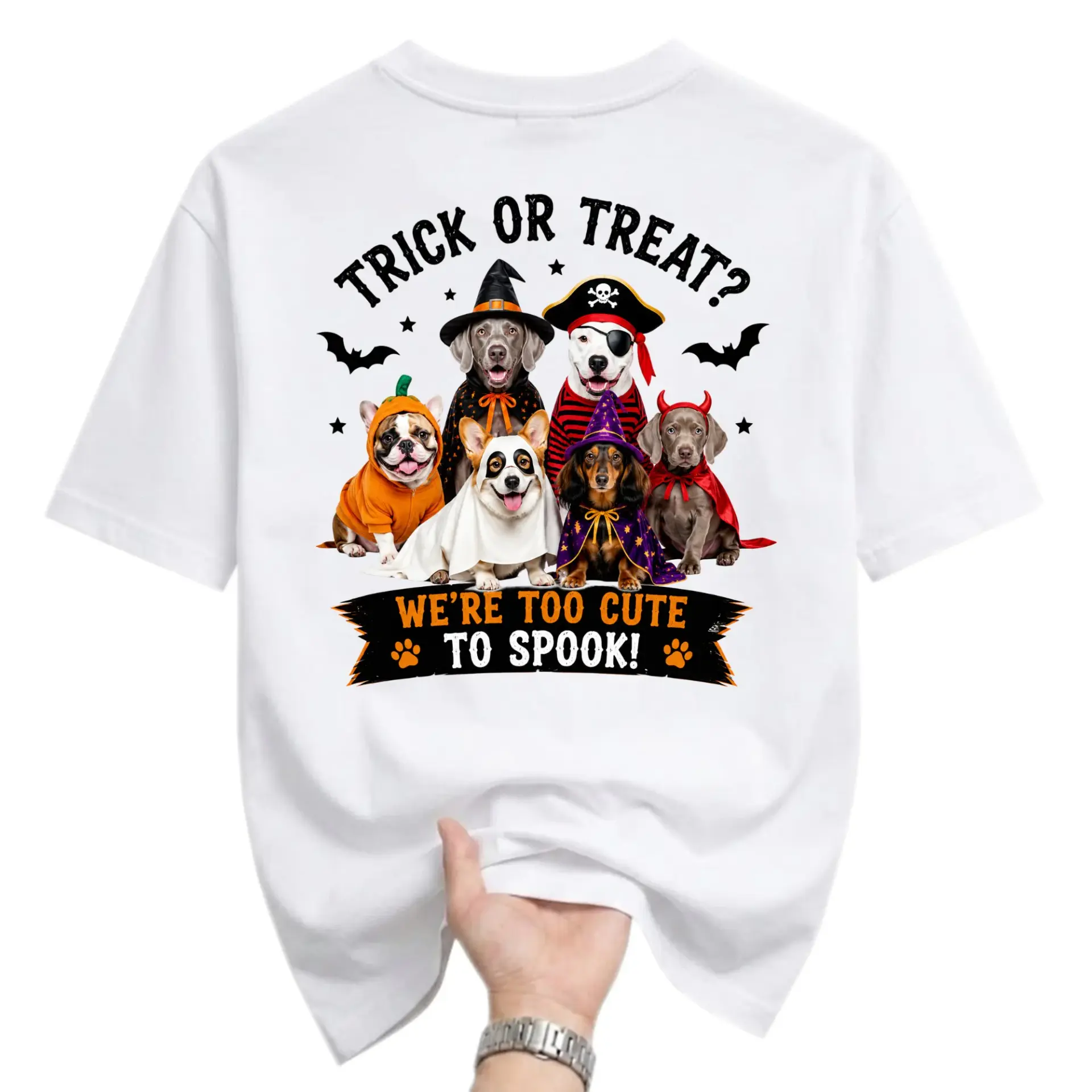 Graphic Tee Halloween Dog Costume Shirt Unisex Crew Neck Short Sleeve Humor Apparel for Everyday Casual Wear
