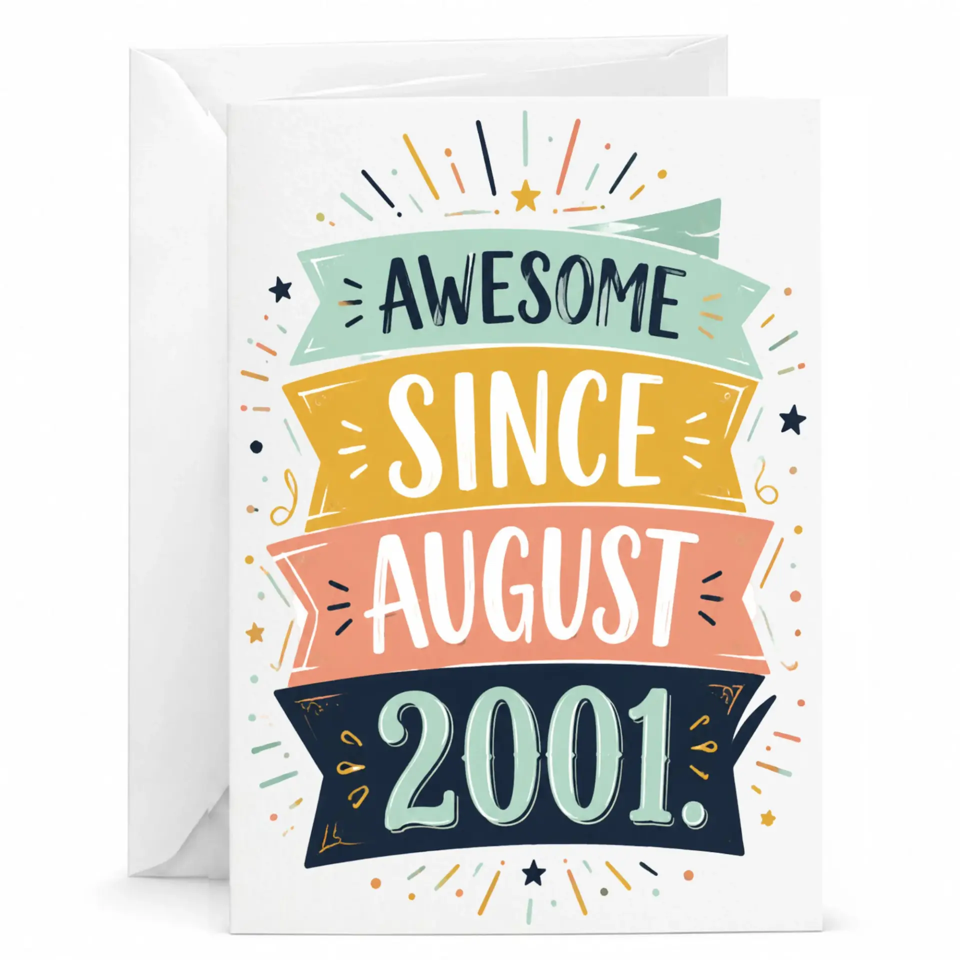 Birthday Card Awesome Since August 2001 Greeting Card for Milestone Birthday Anniversary Celebration and Keepsake
