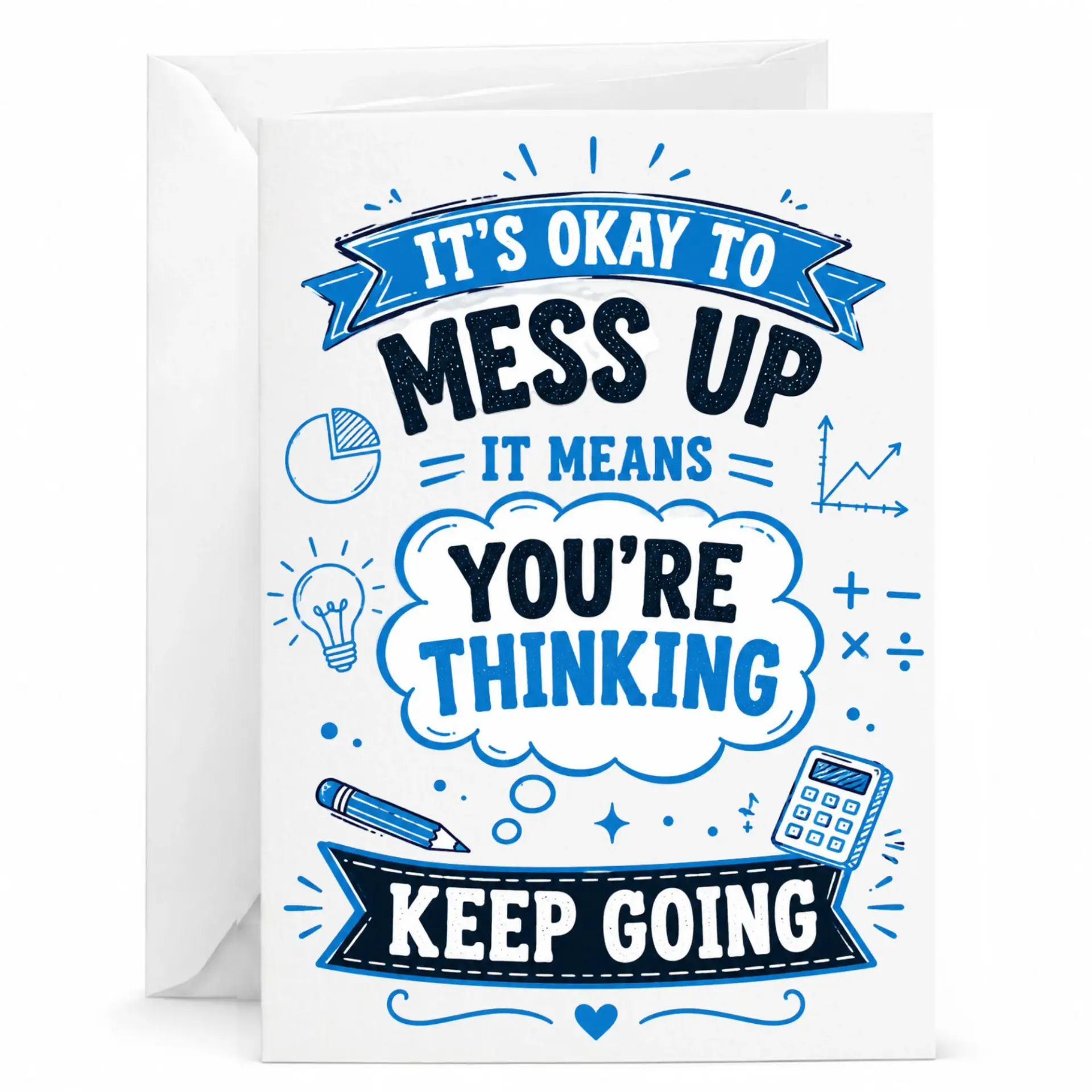 Encouragement Greeting Card with Inspirational Quote for Friends and Colleagues Motivational Thinking
