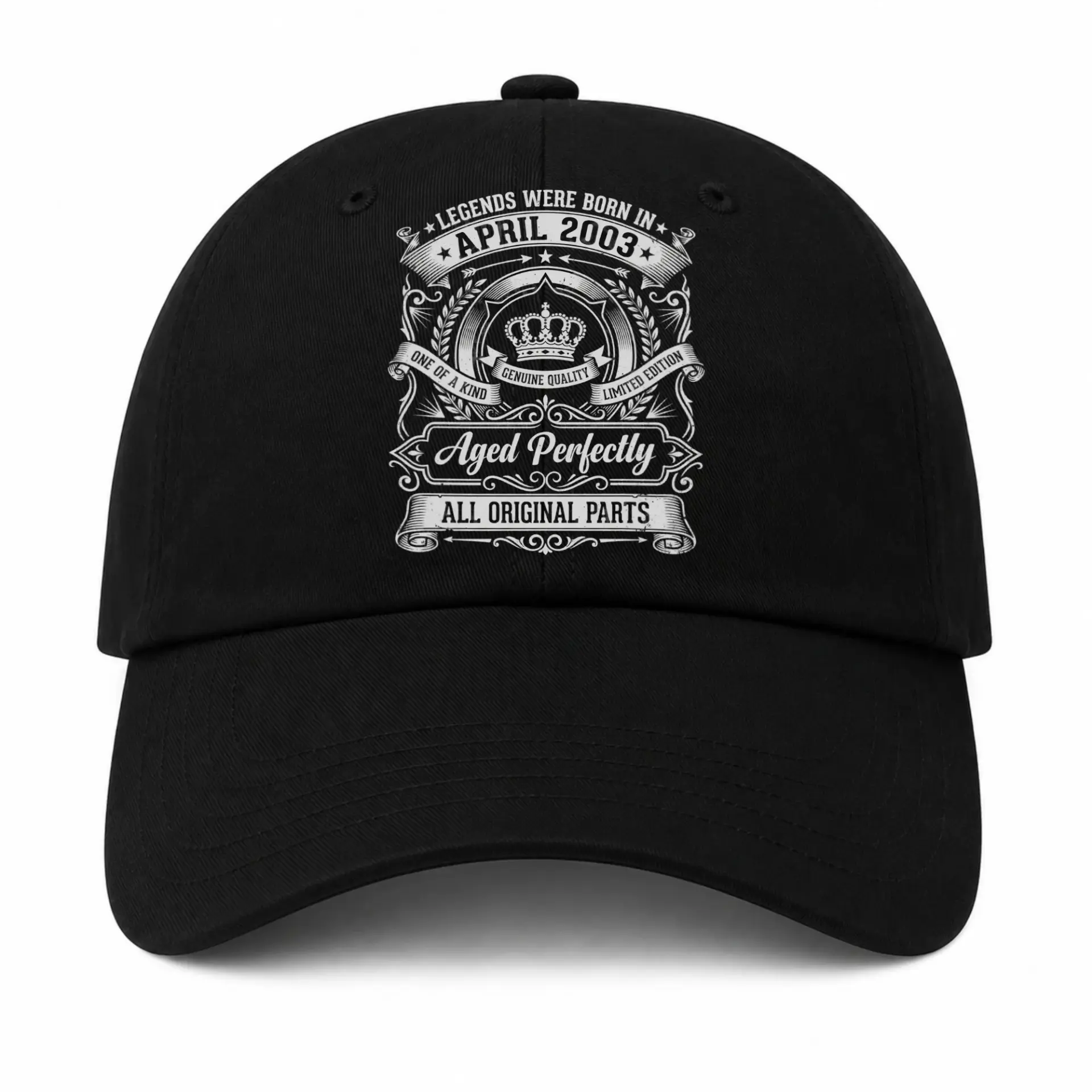 Baseball Cap Legends Born in April 2003 Aged Perfectly Vintage Hat