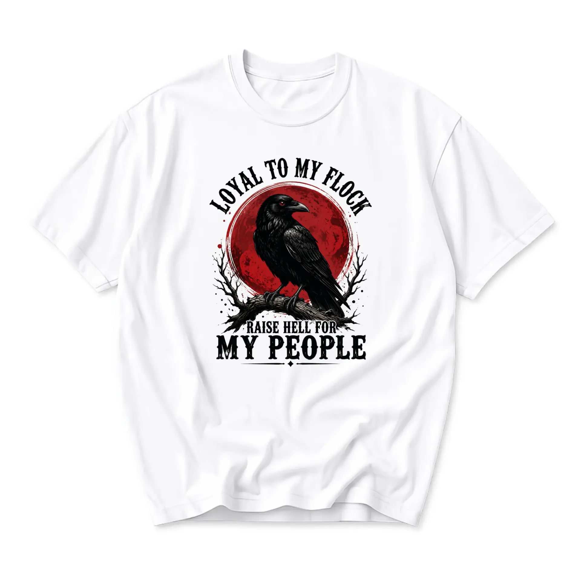 Graphic Tee Loyal to My Flock Raven Design Unisex Crew Neck Short Sleeve Cotton Blend Casual Everyday Shirt