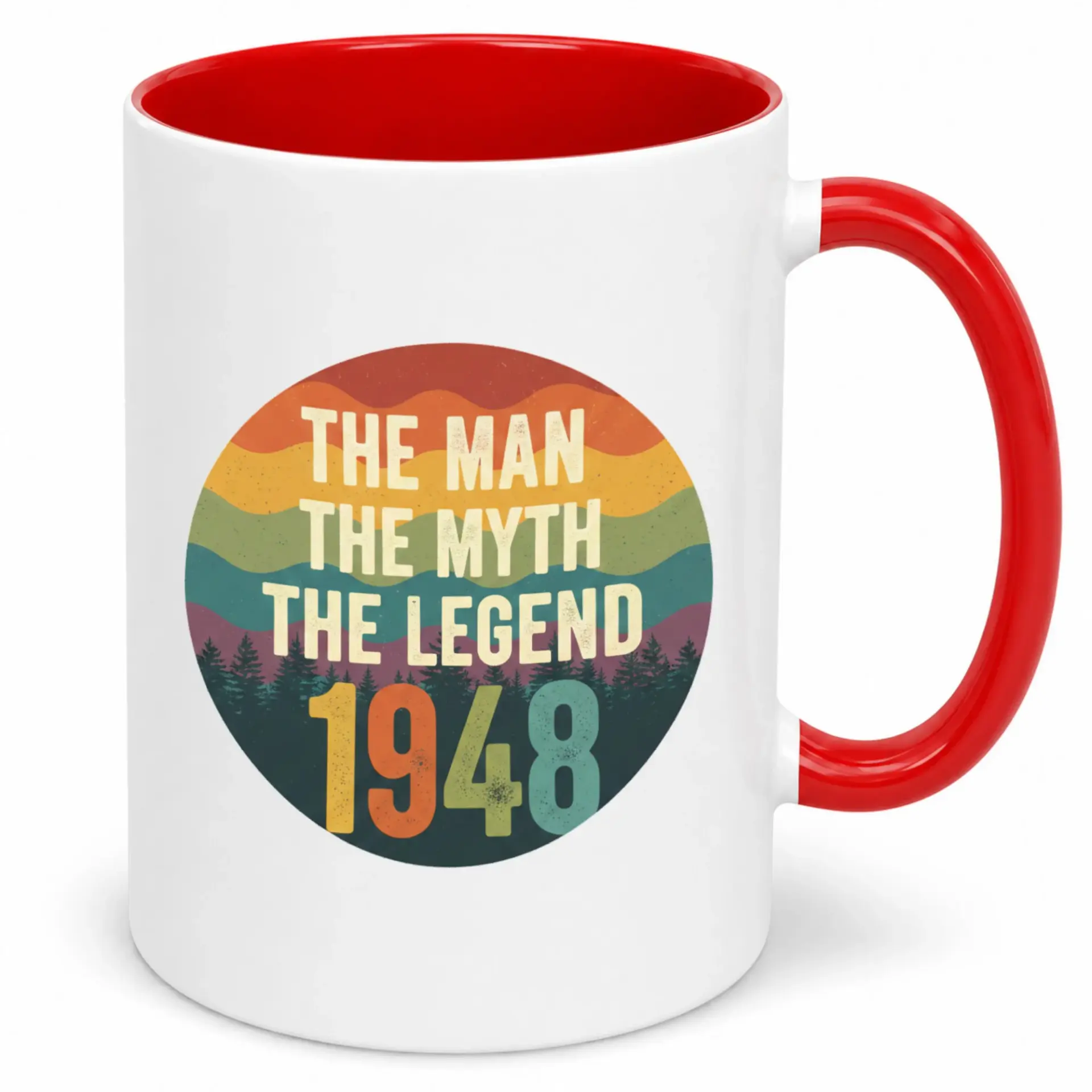 Funny 1948 Birthday Coffee Mug for Men the Man Legend Vintage Design Ceramic Cup Ideal Gift Him Dad Grandpa Boss