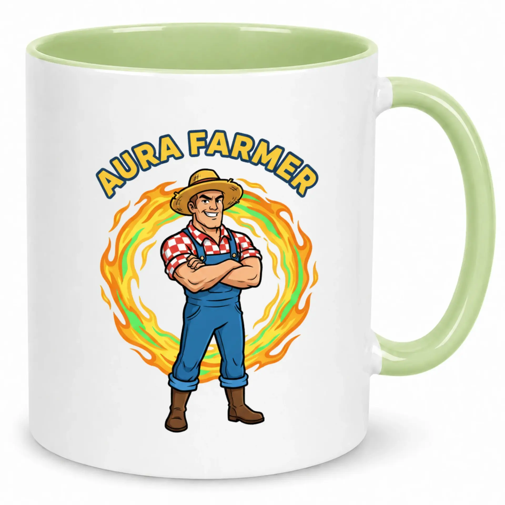 Funny Farmer Cartoon Ceramic Coffee Mug with Design Unique Drinkware Gift for Agriculture Enthusiasts Home Kitchen or Office Desk