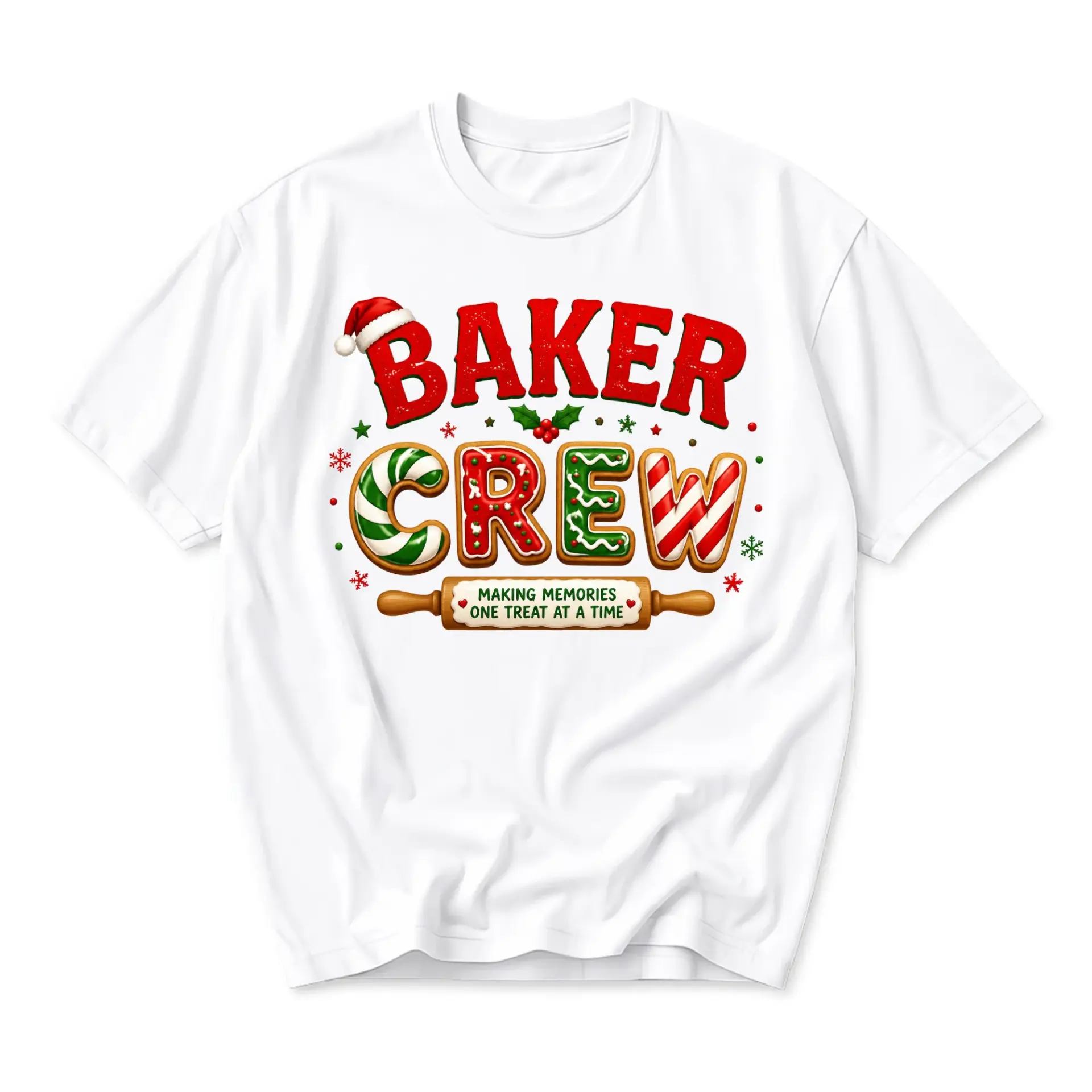 Funny Shirt Baker Crew Holiday Baking Graphic Tee Unisex Seasonal Casual