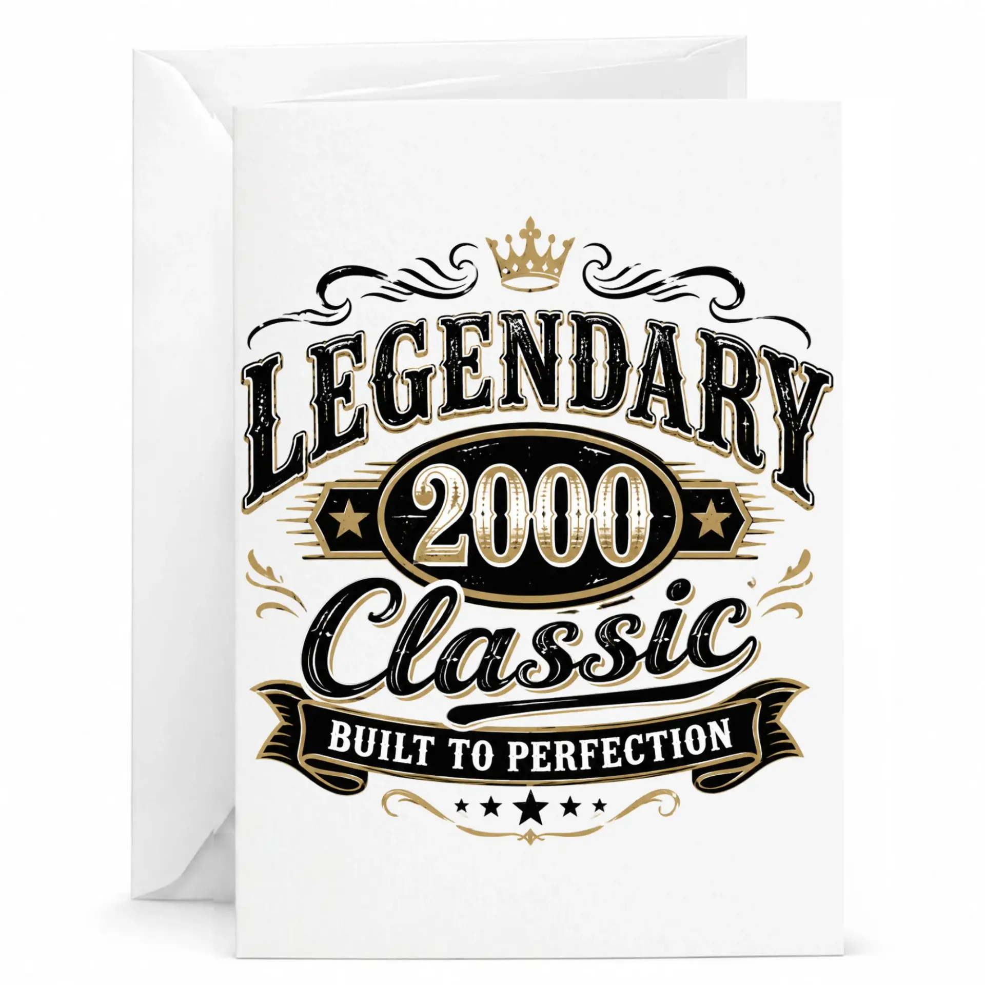 Birthday Card 2000 Legendary Classic Vintage Style Greeting Card for Birthday Celebration or Milestone Event