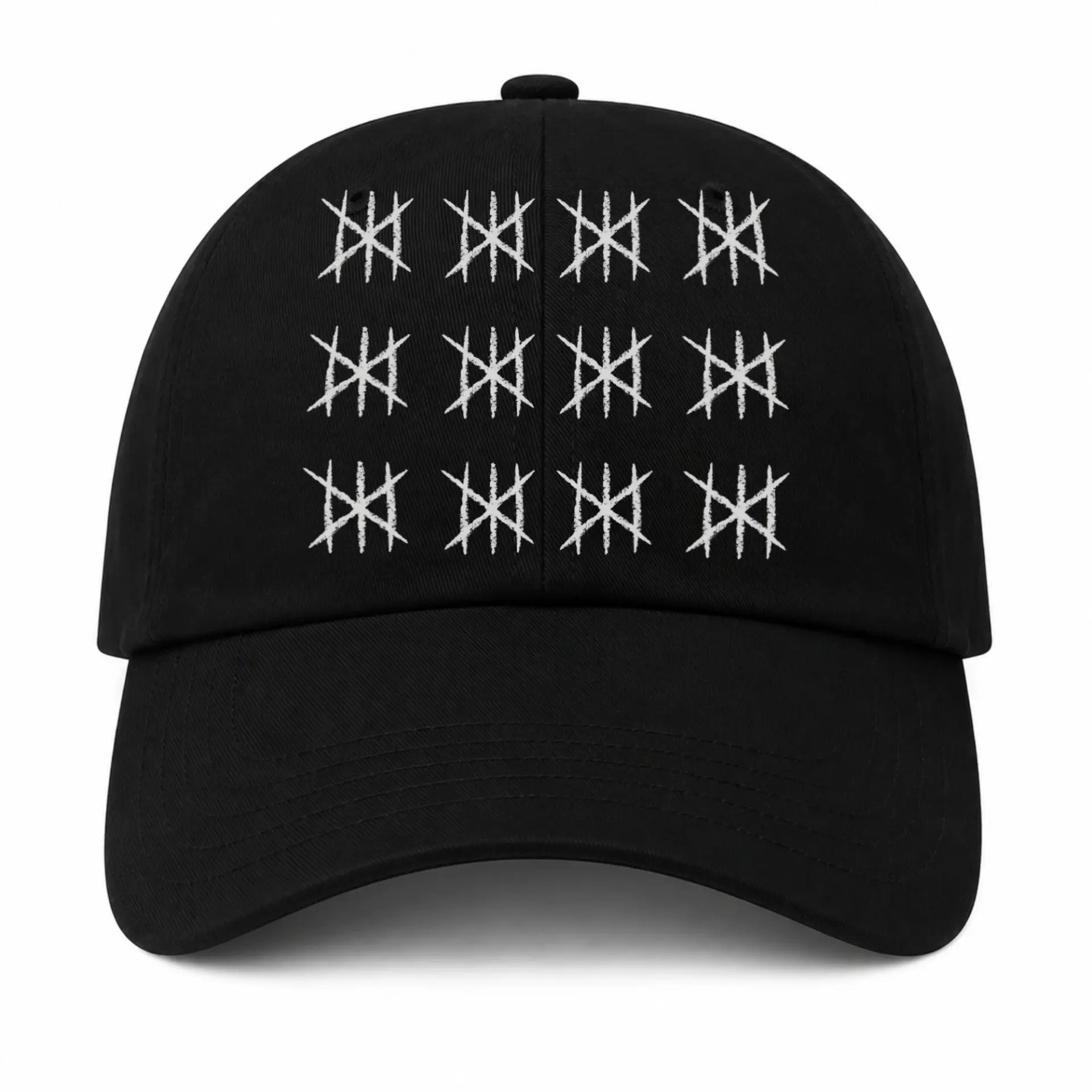 Baseball Cap Featuring Geometric Tally Mark Pattern Design Casual Hat