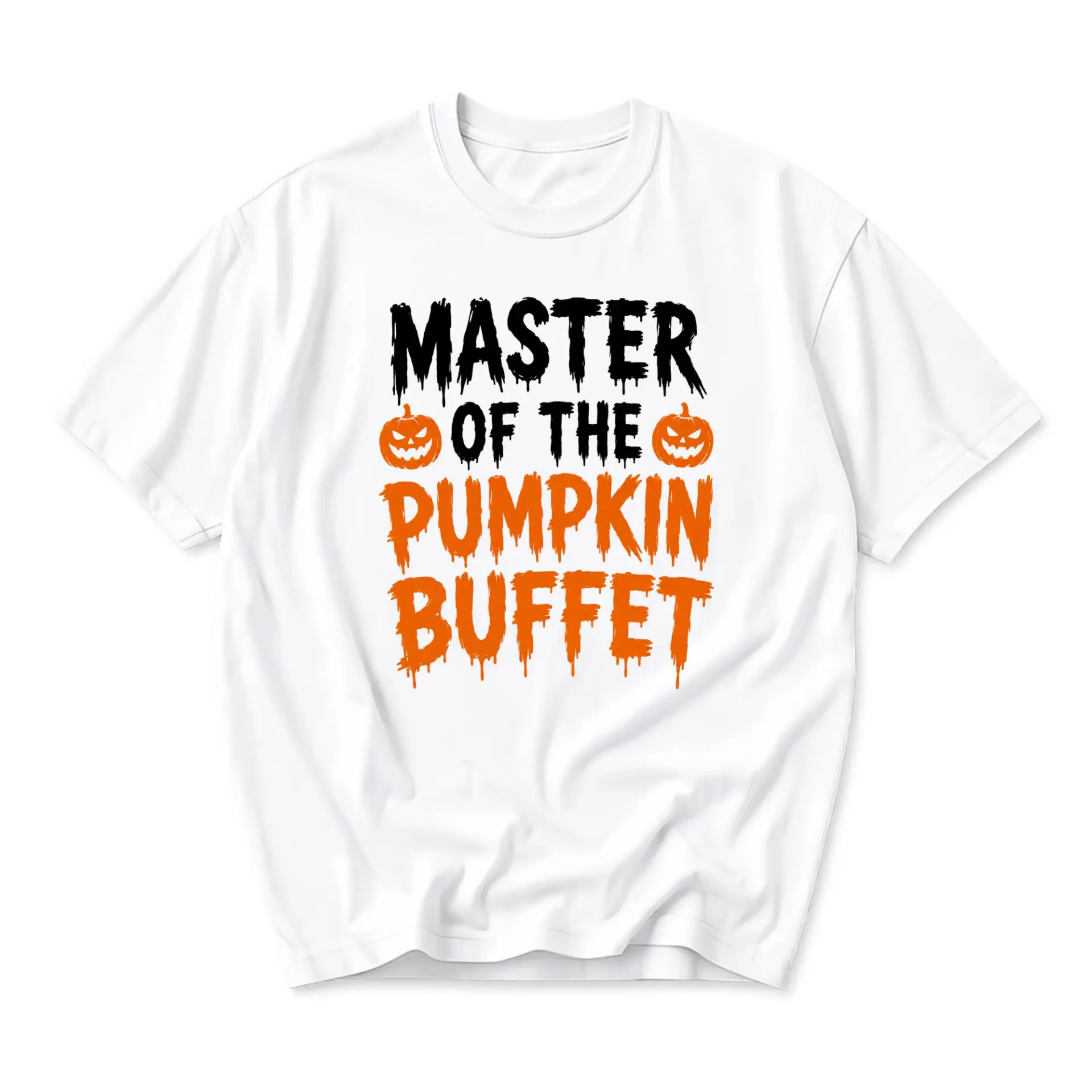 Graphic Tee Master of the Pumpkin Buffet Unisex Halloween Crew Neck Shirt Casual Fall Holiday Outfit for Men and Women