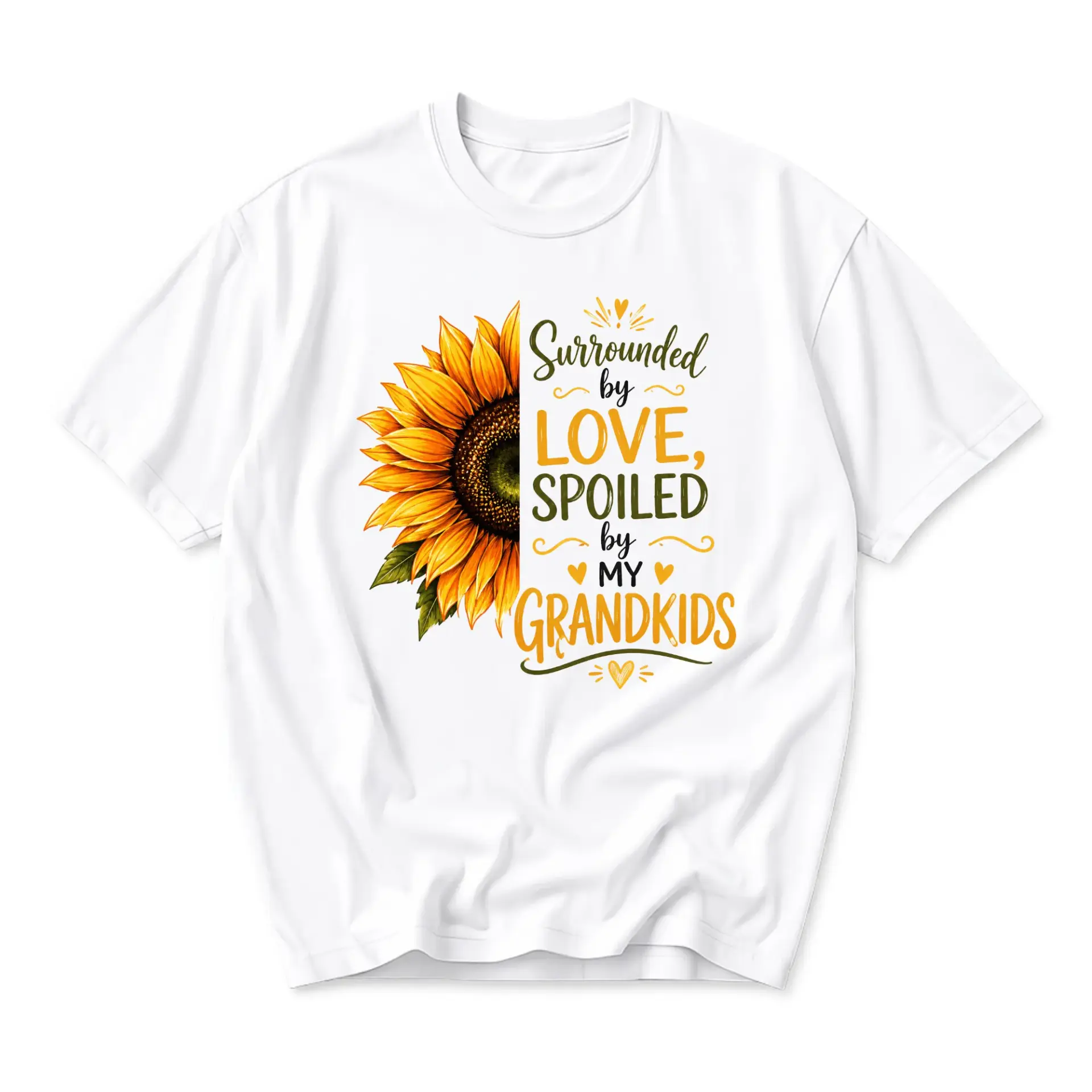 Graphic Tee Unisex Sunflower Print Surrounded by Love Spoiled by My