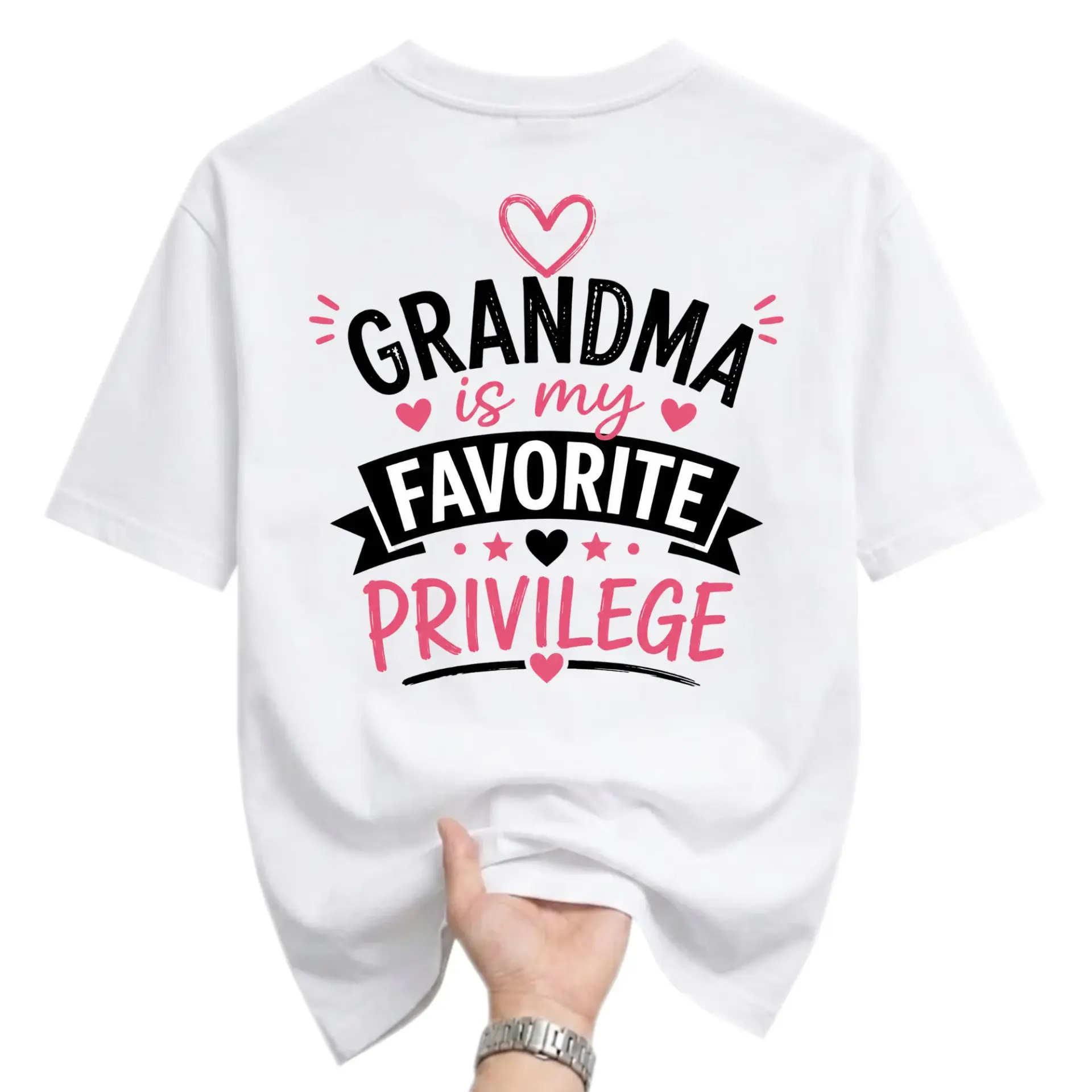 Funny Shirt Grandma Is My Favorite Privilege Graphic Tee Casual Unisex Crew