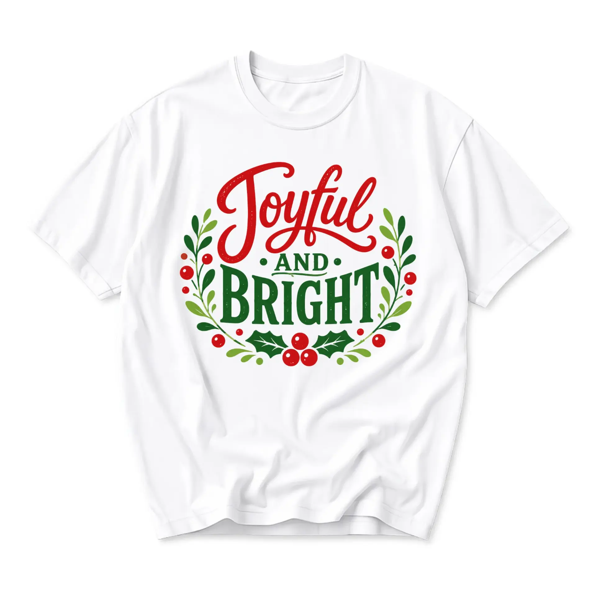 T-shirt Joyful and Bright Holiday Graphic Tee Unisex Seasonal Casual Top