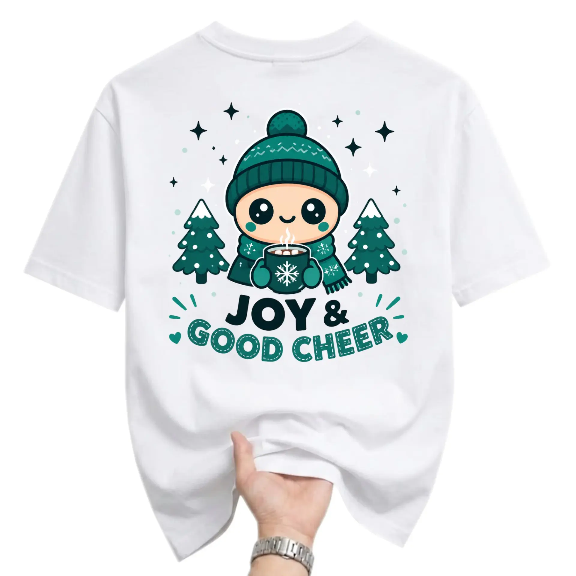 Graphic and Good Cheer Christmas Holiday Season Unisex Crew Neck T-Shirt