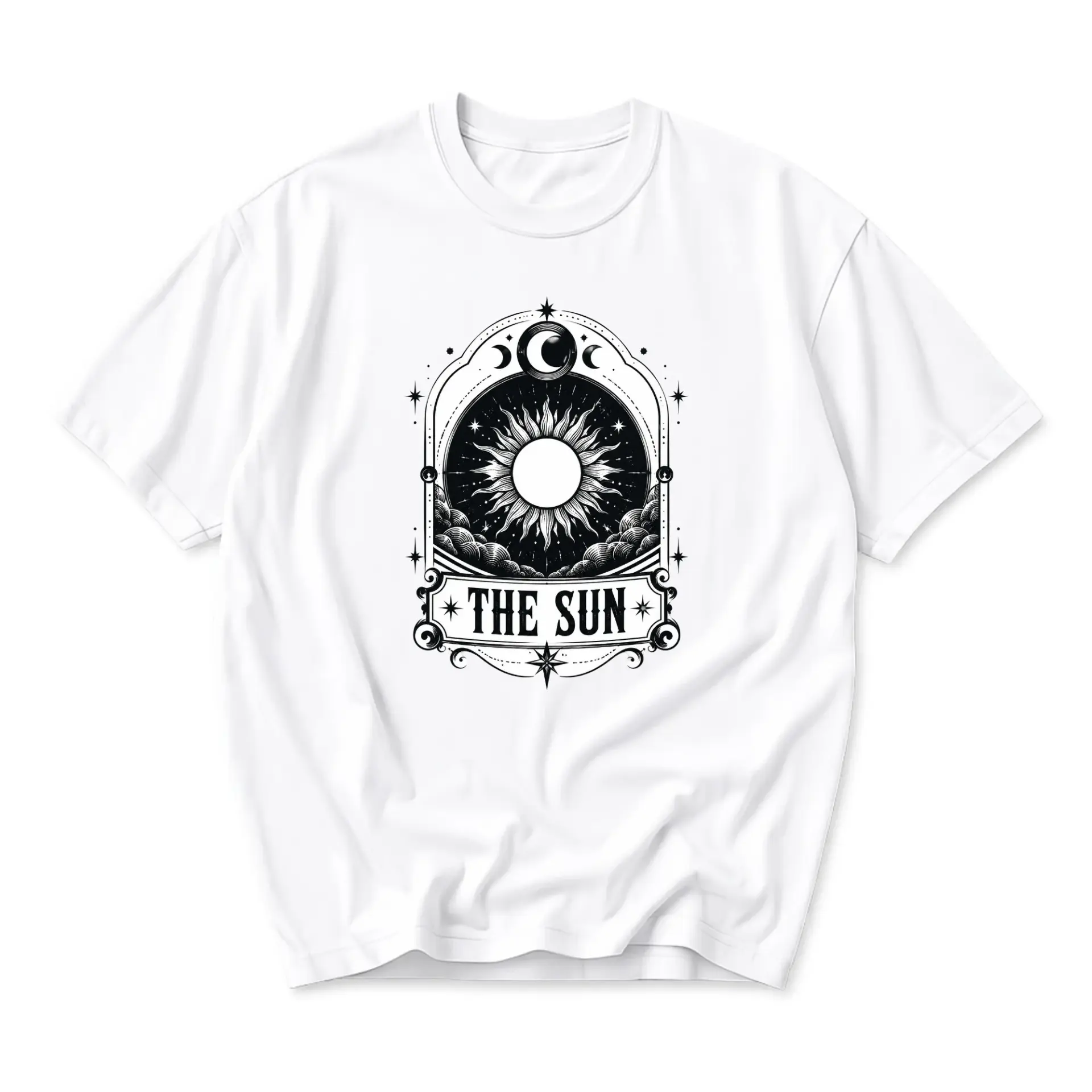 T-shirt Celestial Sun Graphic Tee Artistic Tarot Card Style Print Casual Short Sleeve Unisex Cotton Blend Crew Neck