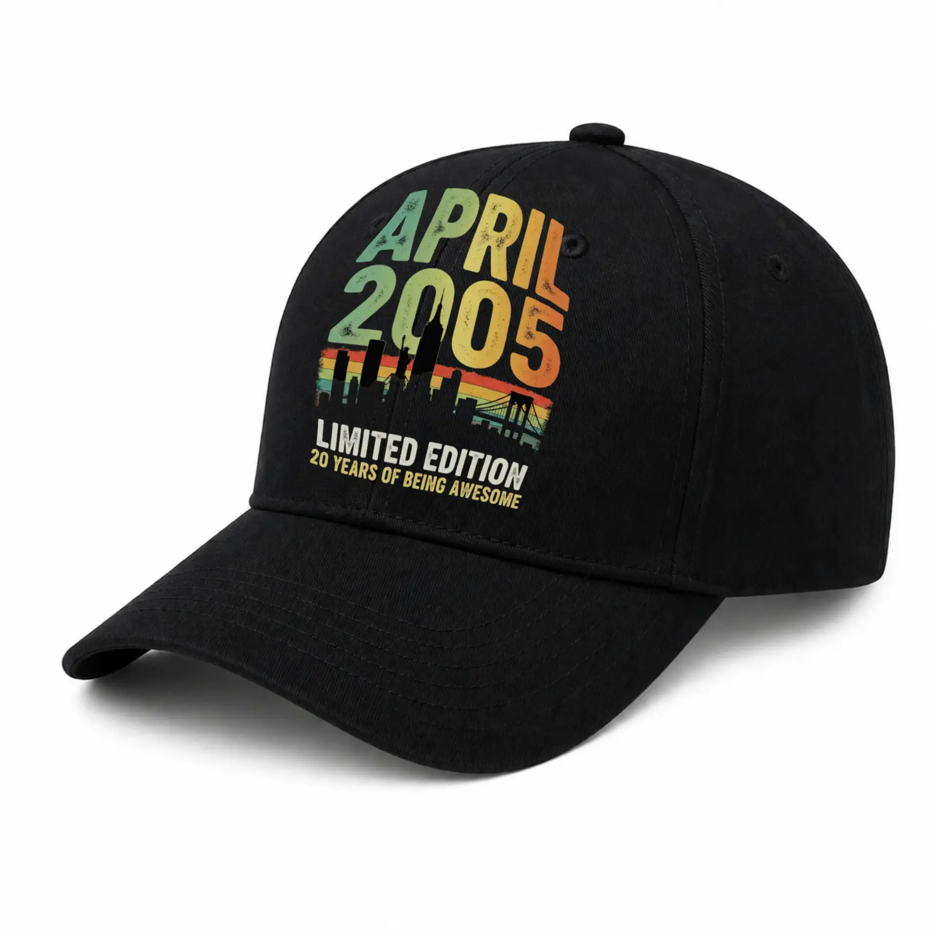 Baseball Cap Vintage Skyline Graphic Embroidered Casual Dad Hat
