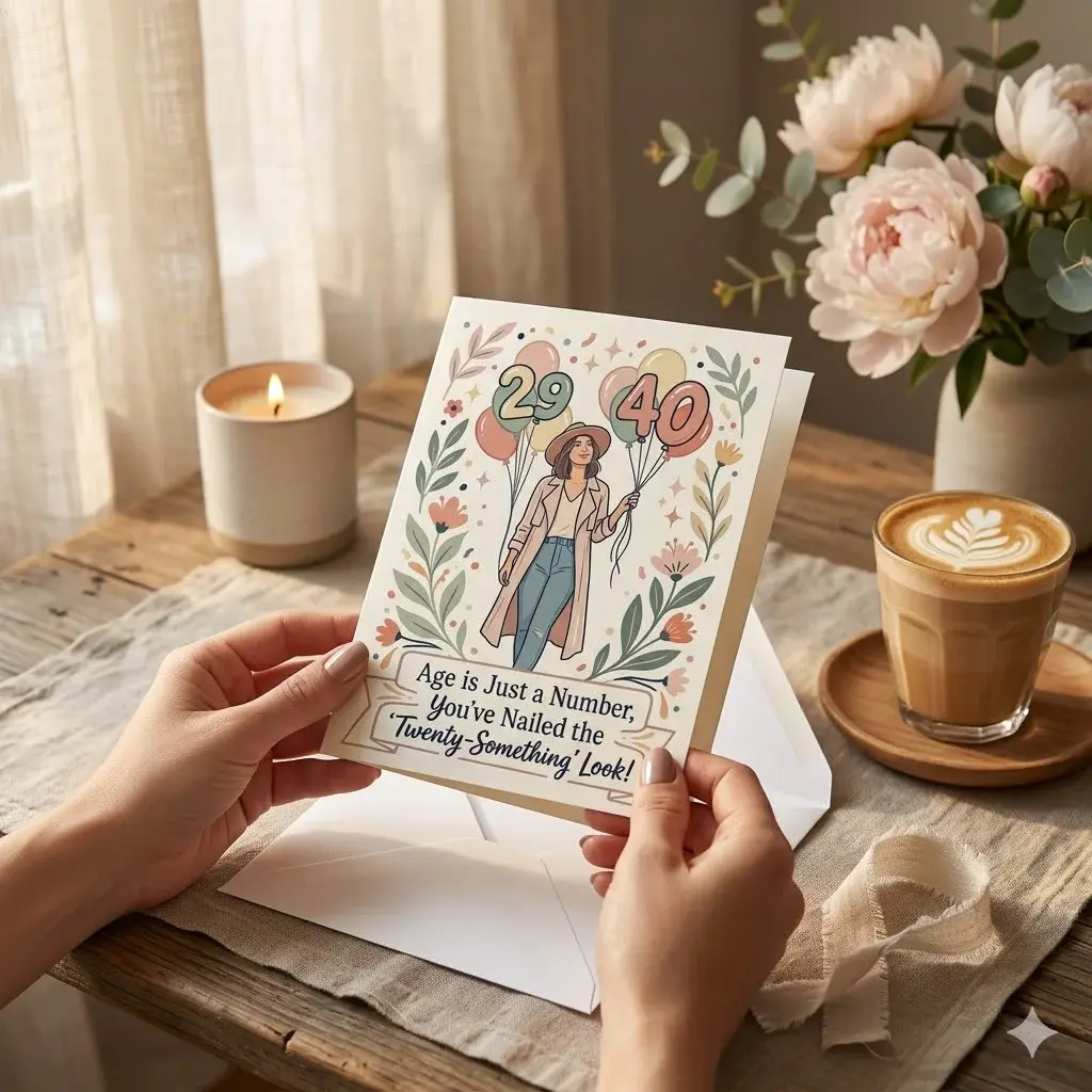 Funny 40th Birthday Greeting Card for Women with Envelope