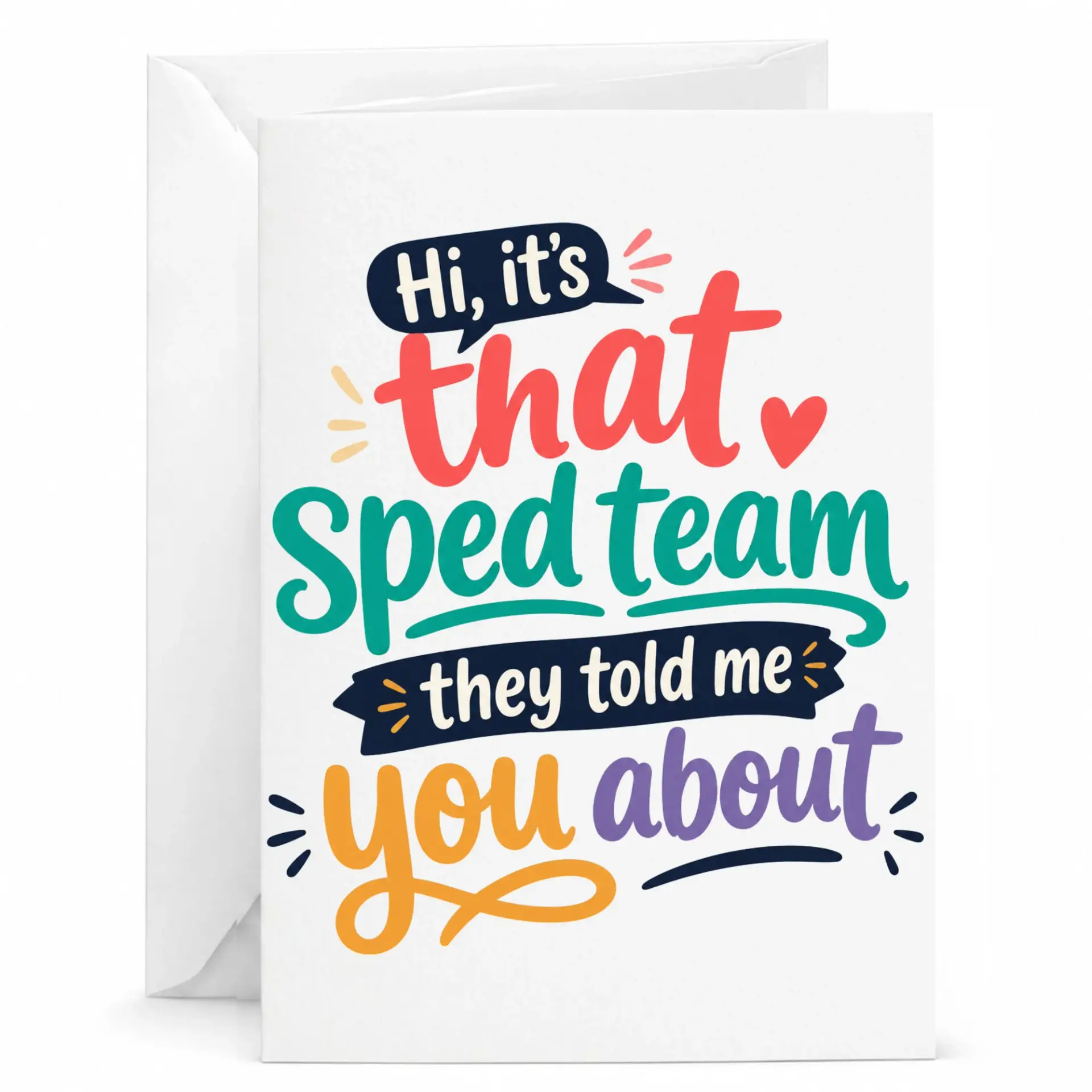 Funny Greeting Card for Sped Team Appreciation Gift Professional Note Special Education Staff