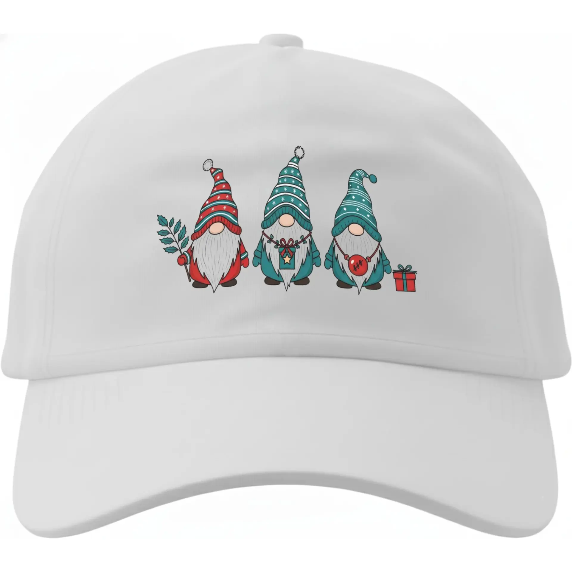 Dad Hat Baseball Cap Featuring Three Holiday Gnomes Graphic Print Unisex Casual Cotton Adjustable Low Profile Headwear