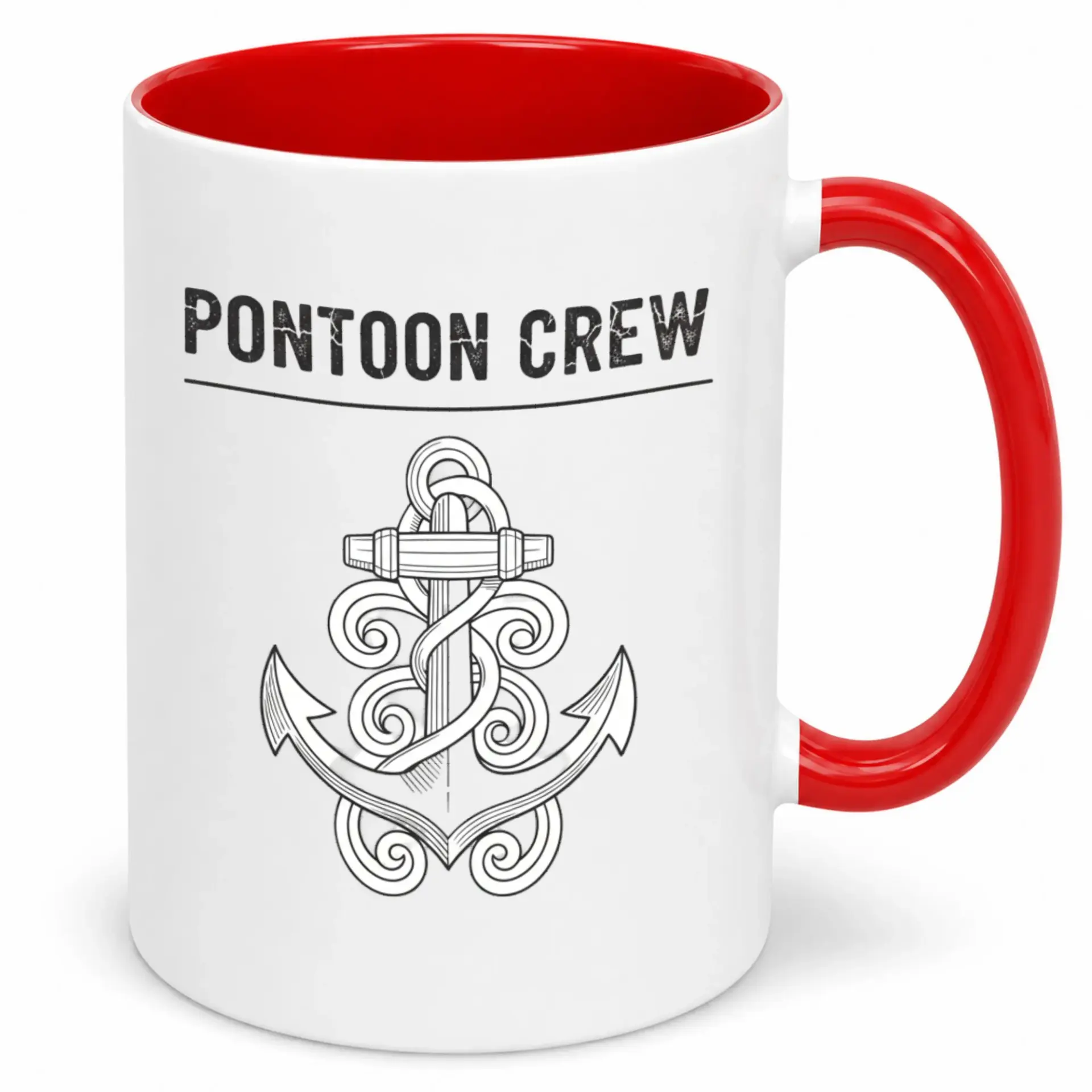 Pontoon Crew Nautical Ceramic Coffee Mug Boating Enthusiast Lake Life Drinkware Gift Idea for Boat Owners and Sailors 11oz or 15oz