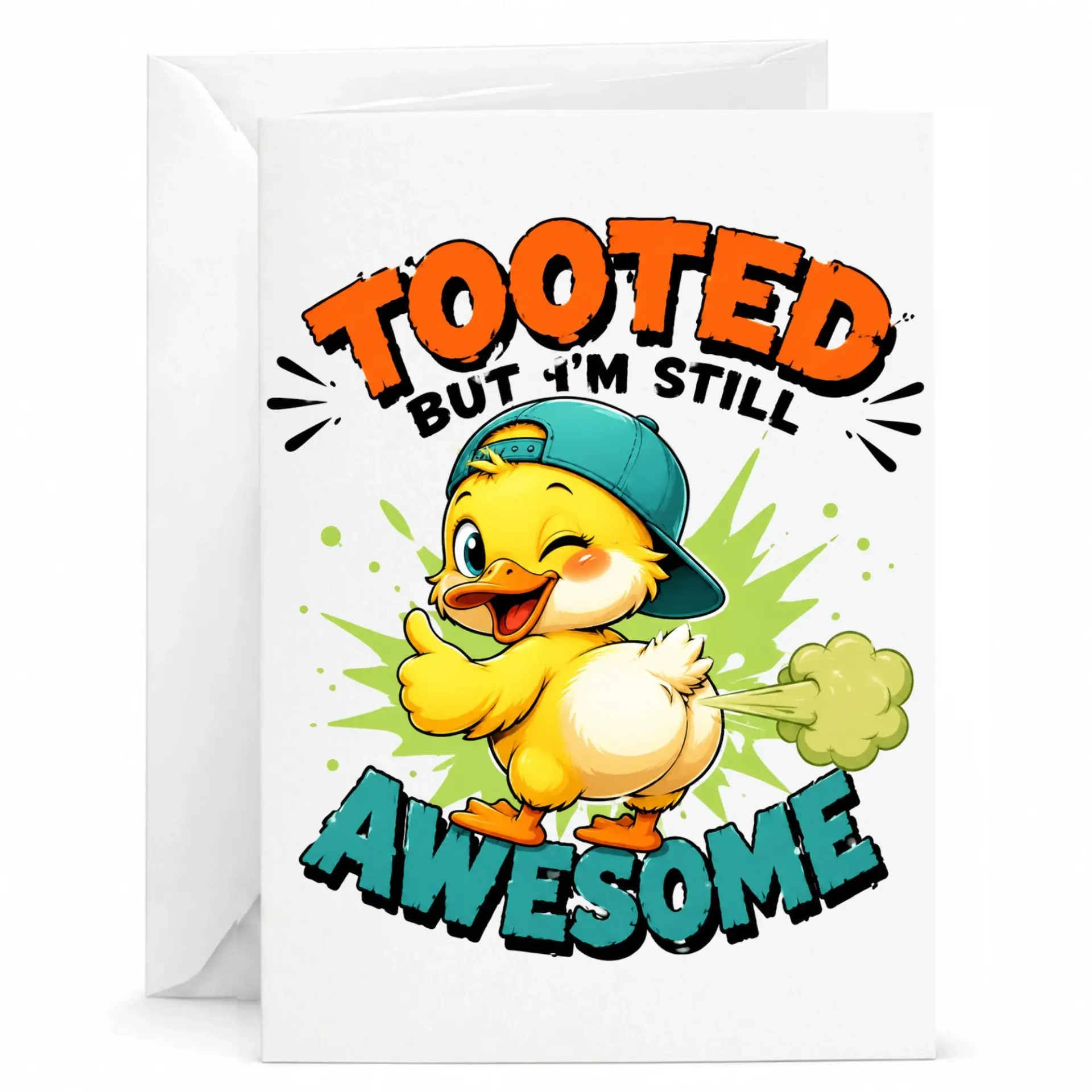 Funny Card Tooted but I Am Still Awesome Greeting with Envelope for Birthday Humorous Friends and Family
