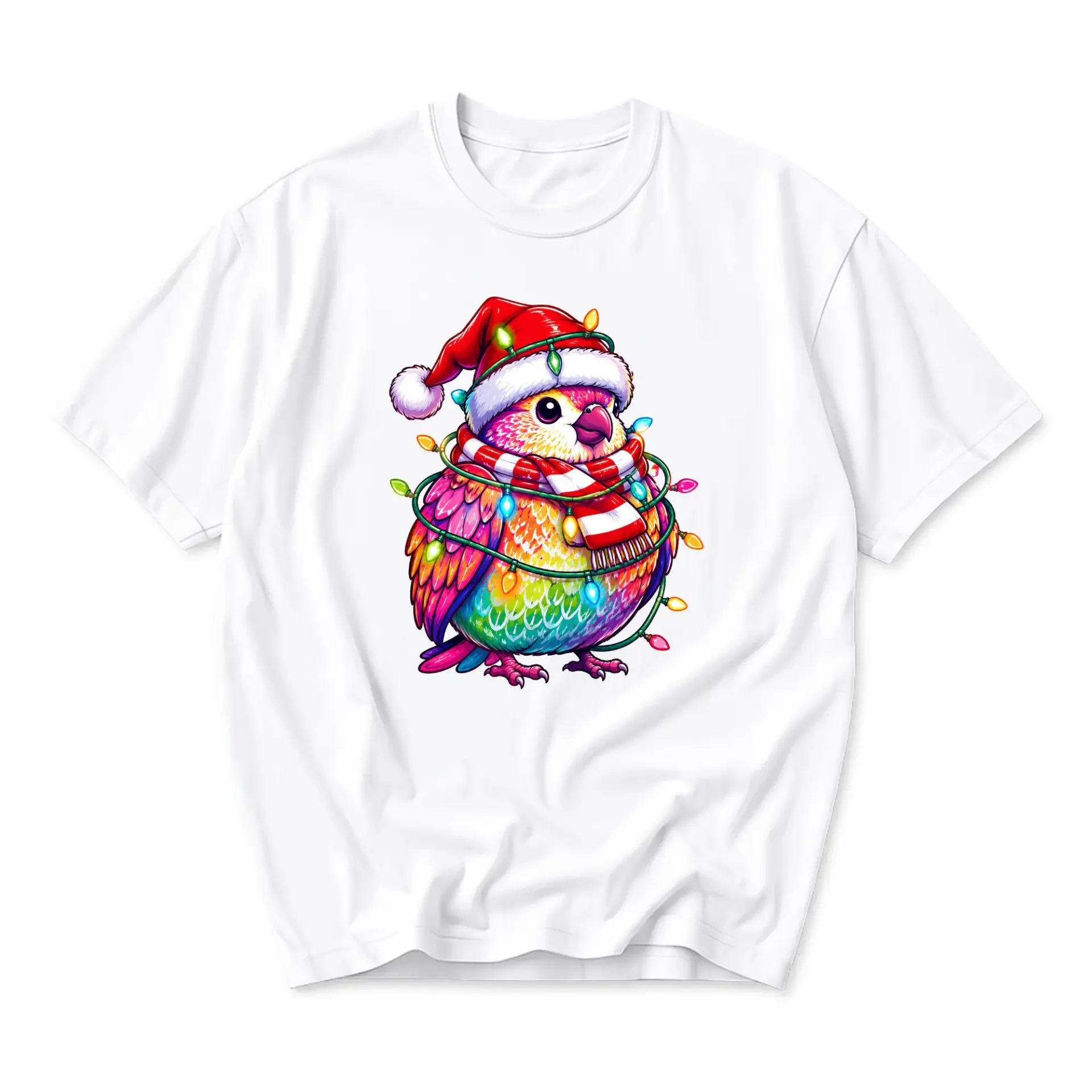 Graphic Tee Unisex Crew Neck Short Sleeve Shirt Featuring Wearing Christmas