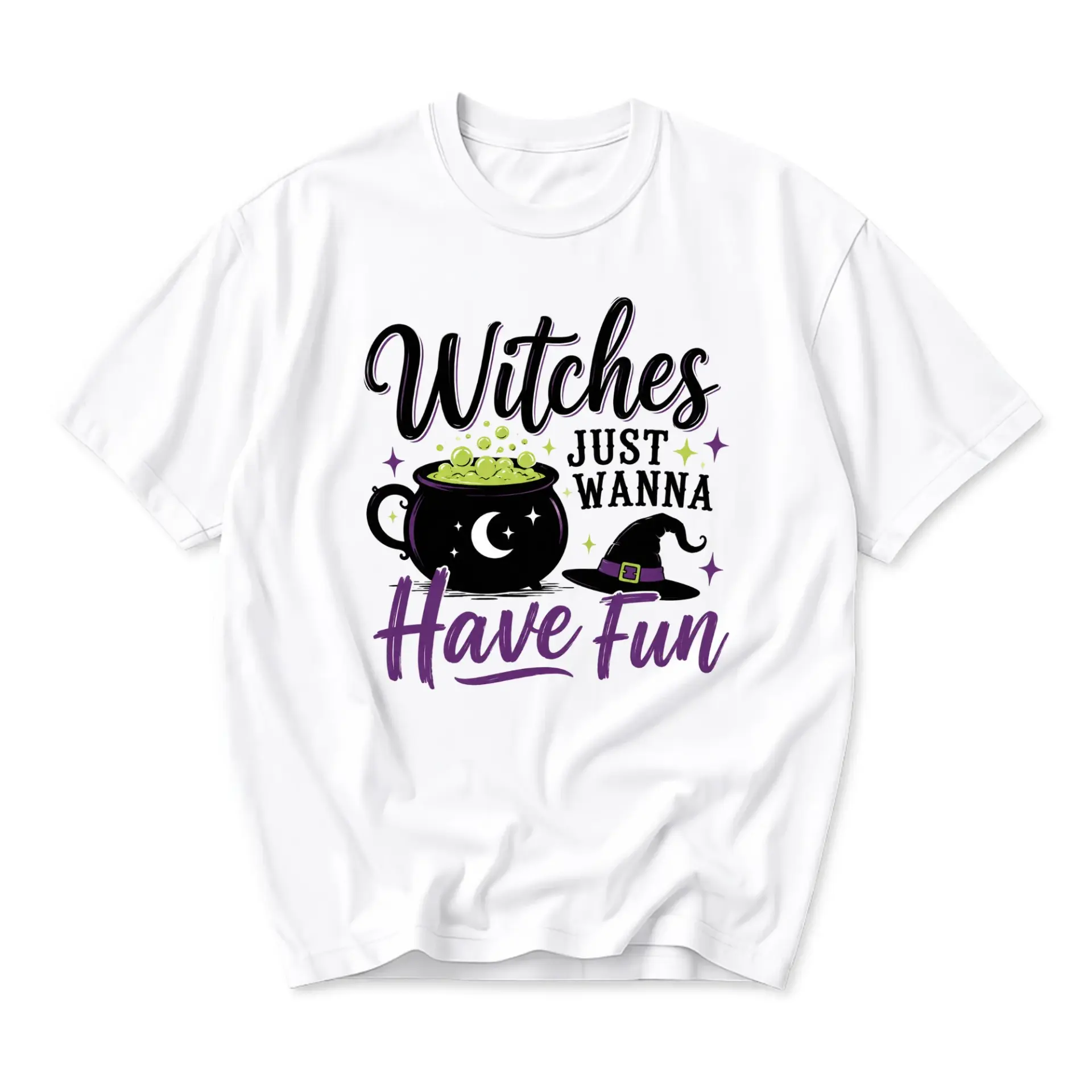 Funny Shirt Witches Just Wanna Have Fun Graphic Tee Unisex Casual Apparel for Halloween and Seasonal Holiday Wear
