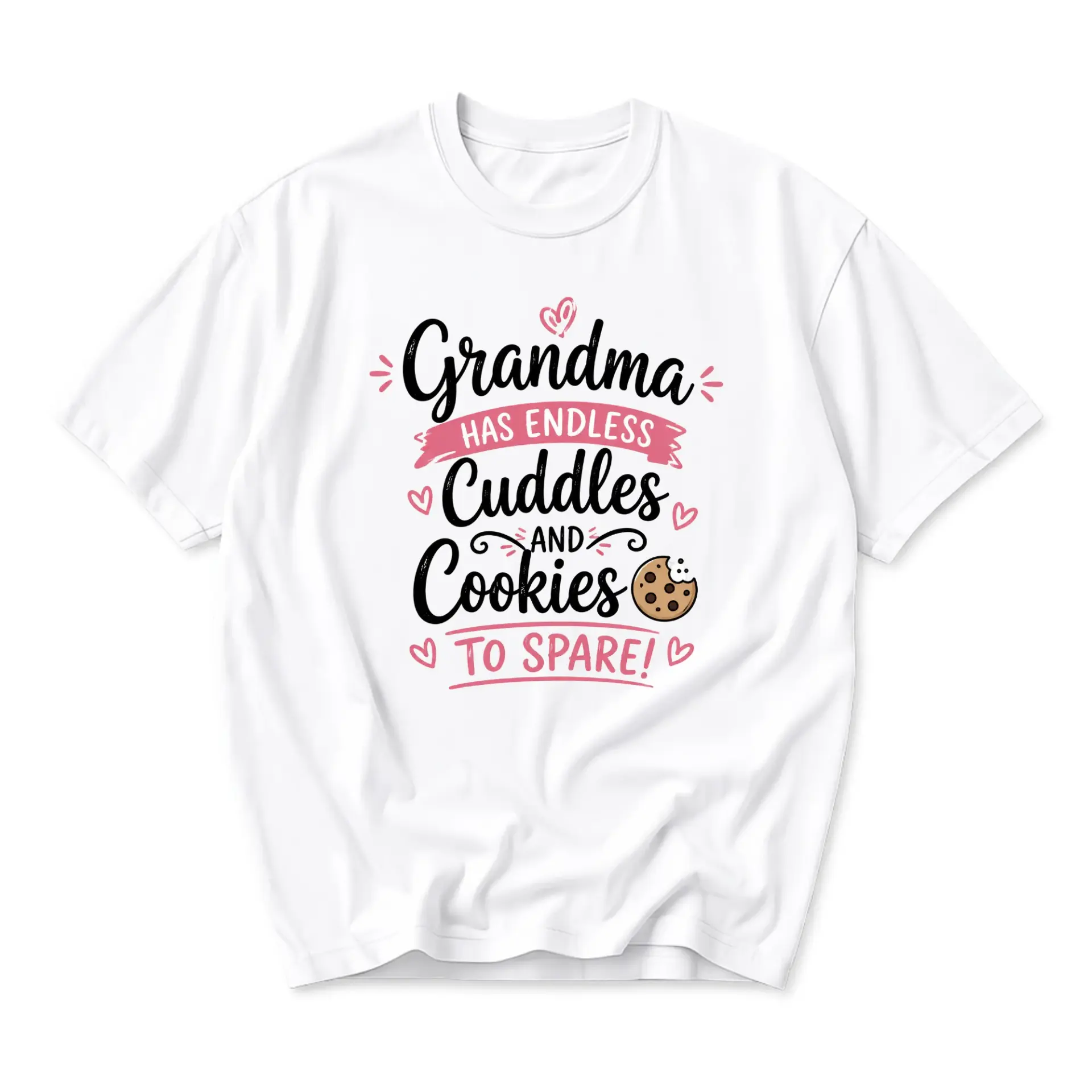 Funny Shirt Grandma Has Endless Cuddles and to Spare Graphic Tee Casual Unisex Crew Neck Cotton Top