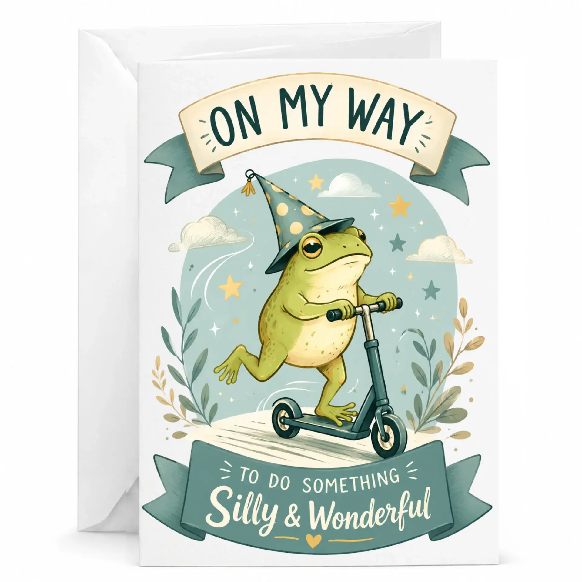 Funny Greeting Card on to Do Something Silly and Wonderful Whimsical Animal Illustration 5x7