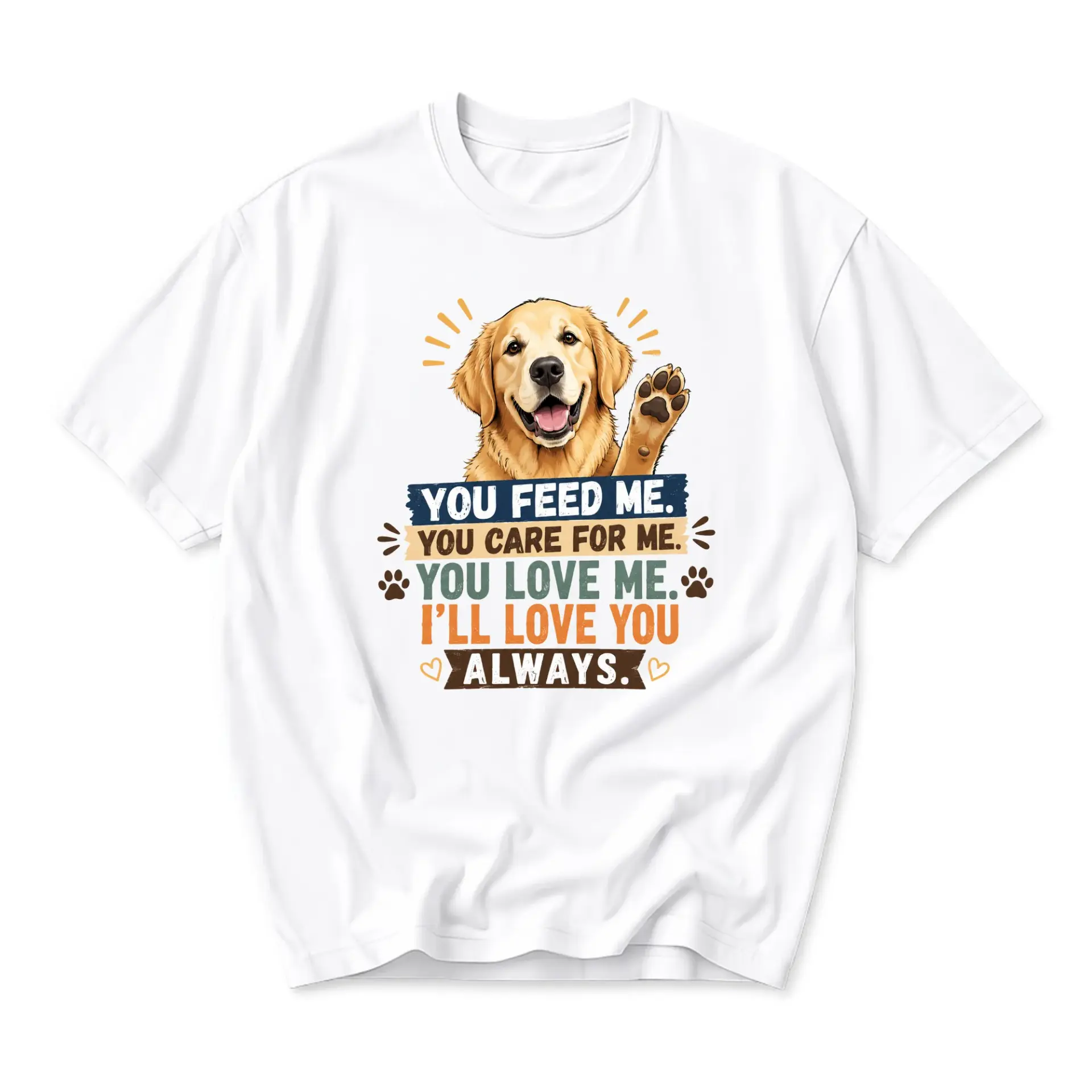 Graphic Tee Unisex Crew Neck T-Shirt Featuring Golden Retriever Dog