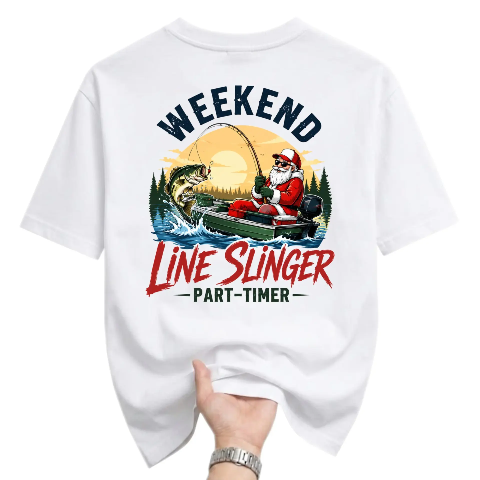 Funny Shirt Weekend Line Slinger Part Timer Graphic Tee for Men and Women