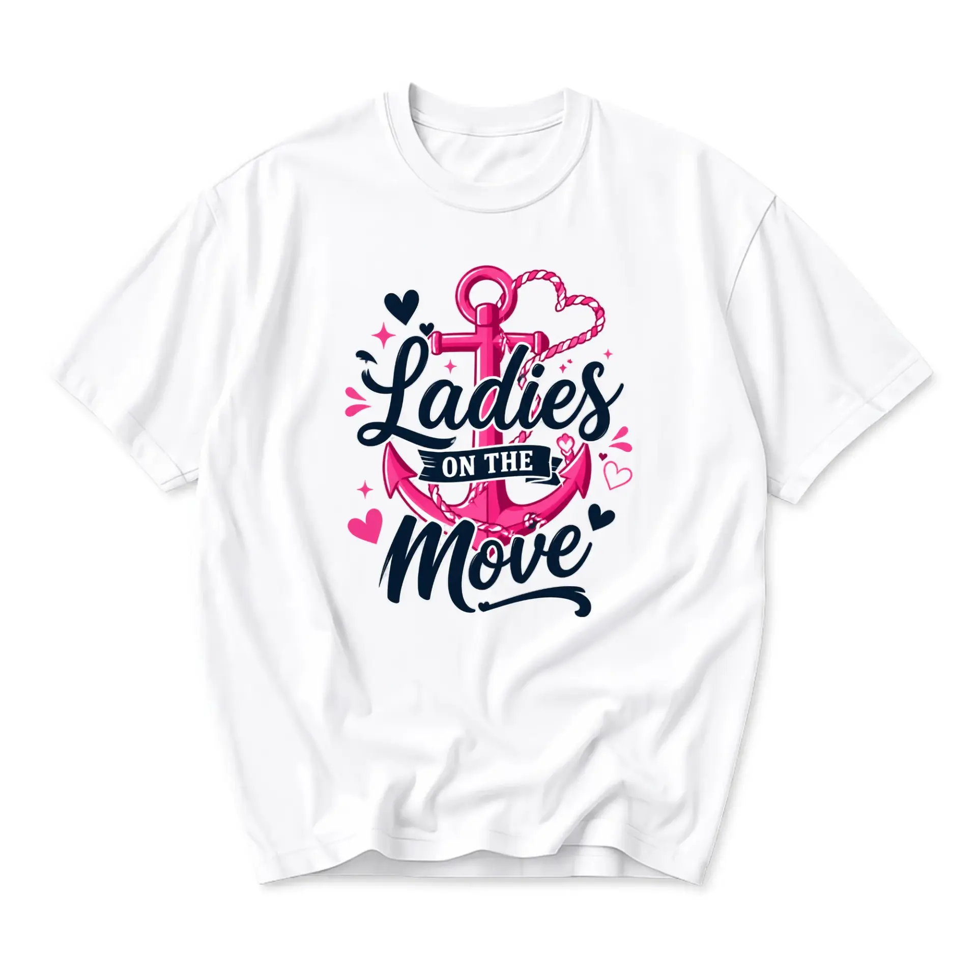 Graphic Tee Ladies Anchor Design Unisex Casual Short Sleeve Crew Neck Cotton Blend Soft Everyday Shirt