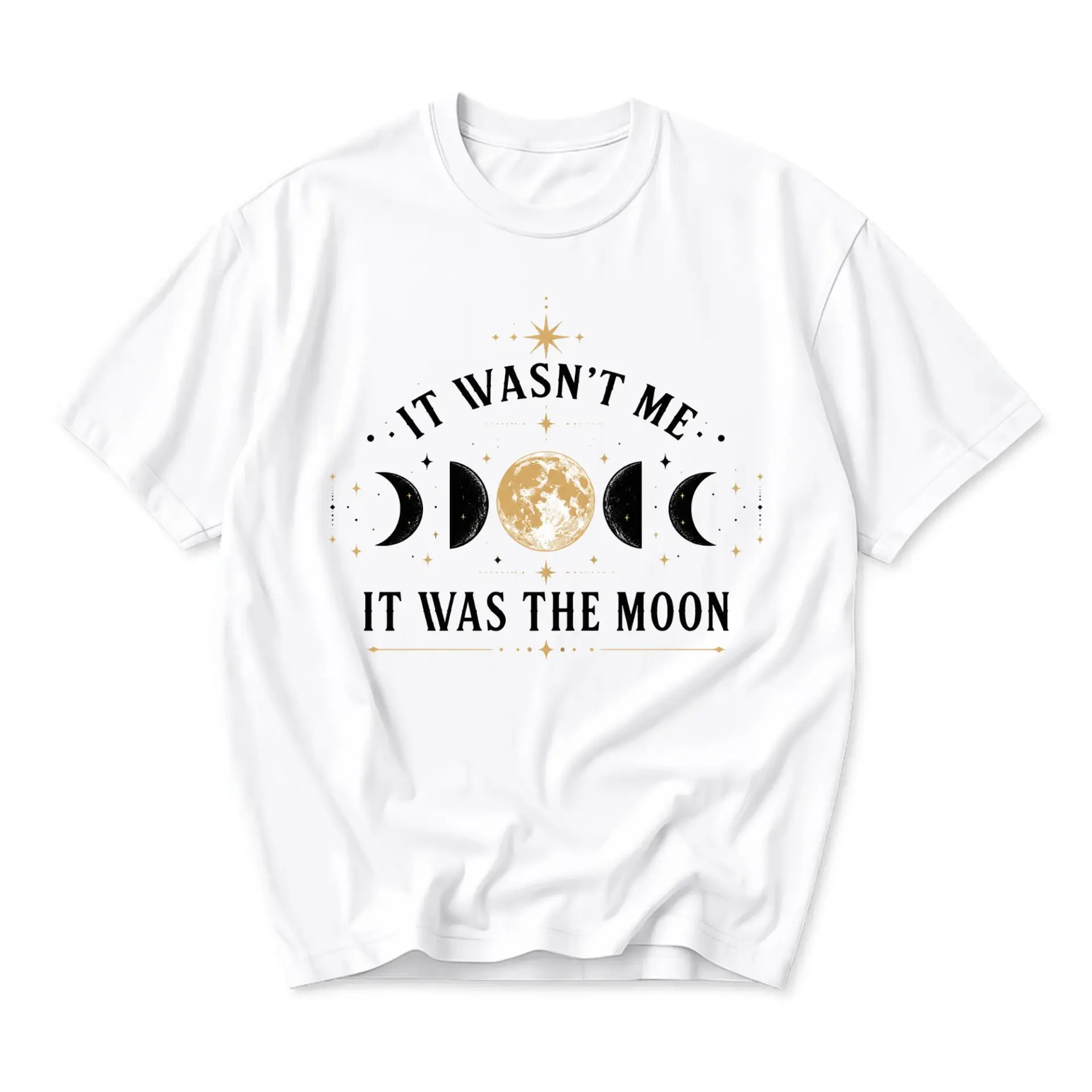 Funny Shirt It Was the Moon Celestial Graphic Tee Unisex Casual Crew Neck Comfortable Cotton Blend Everyday Apparel