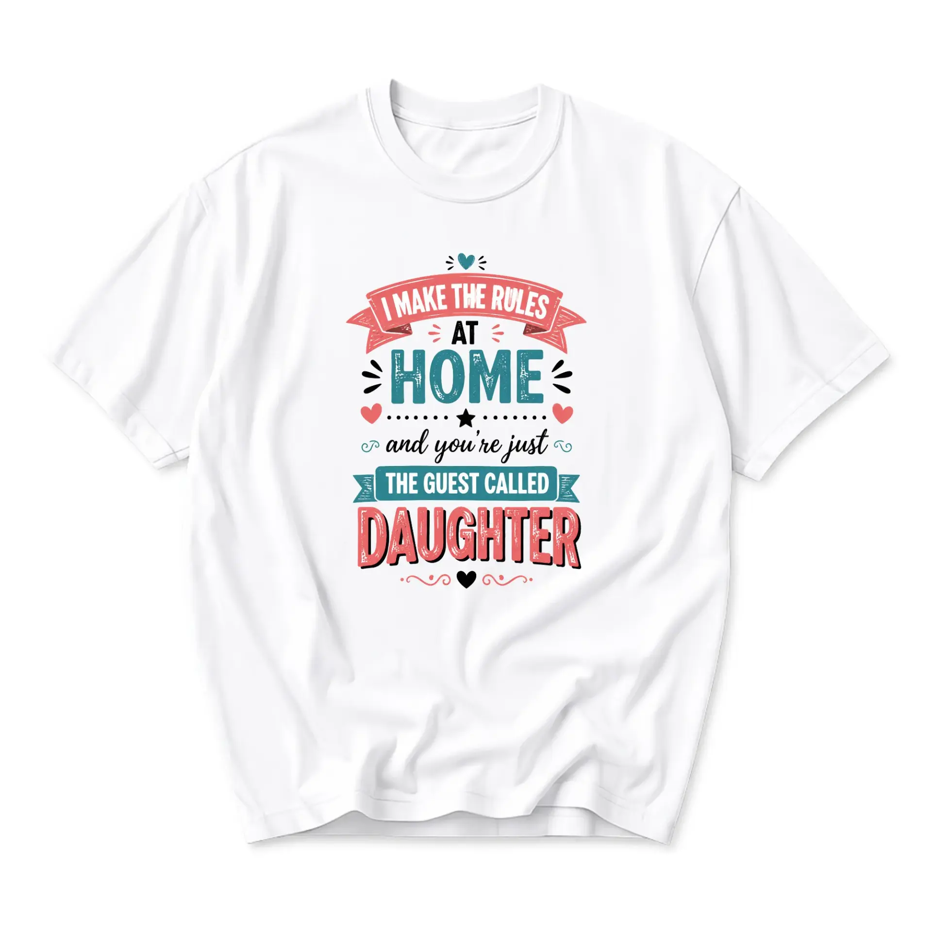 Funny Shirt I Make the Rules at Home Unisex Graphic Printed T-Shirt Casual Everyday Apparel for Comfortable Styling