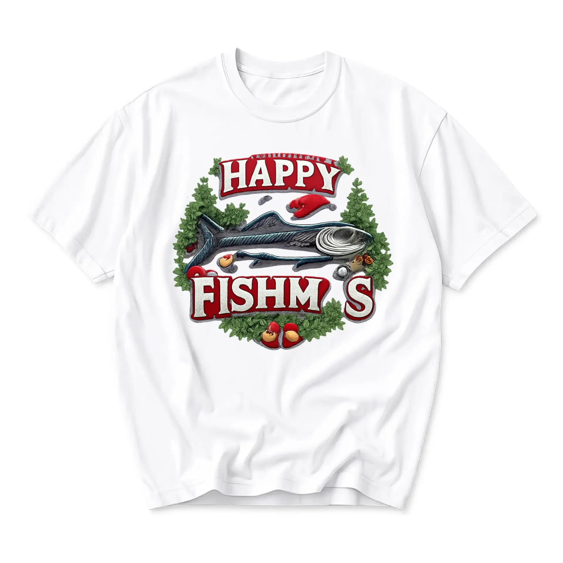 Funny Shirt Happy 's Graphic Tee Unisex Casual Apparel for Everyday Wear and Holiday Season Outfits White